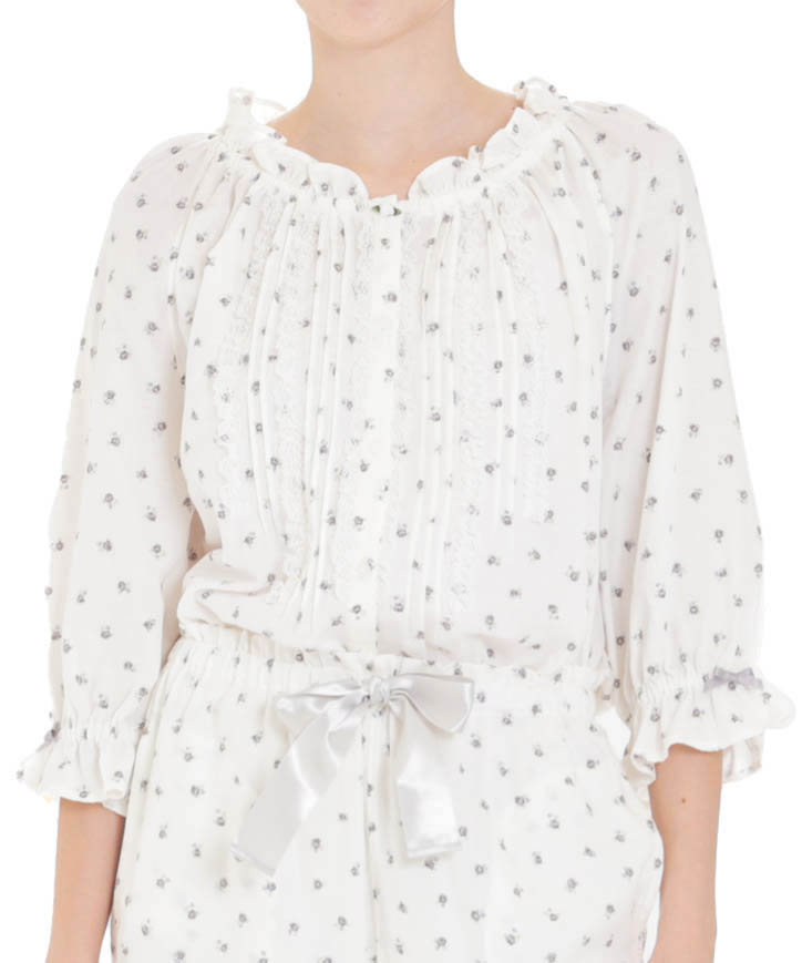 50/ダブルガーゼプチローズレーシーパジャマ_パジャマ&ルームウェア-セットアップ_アイボリー_0