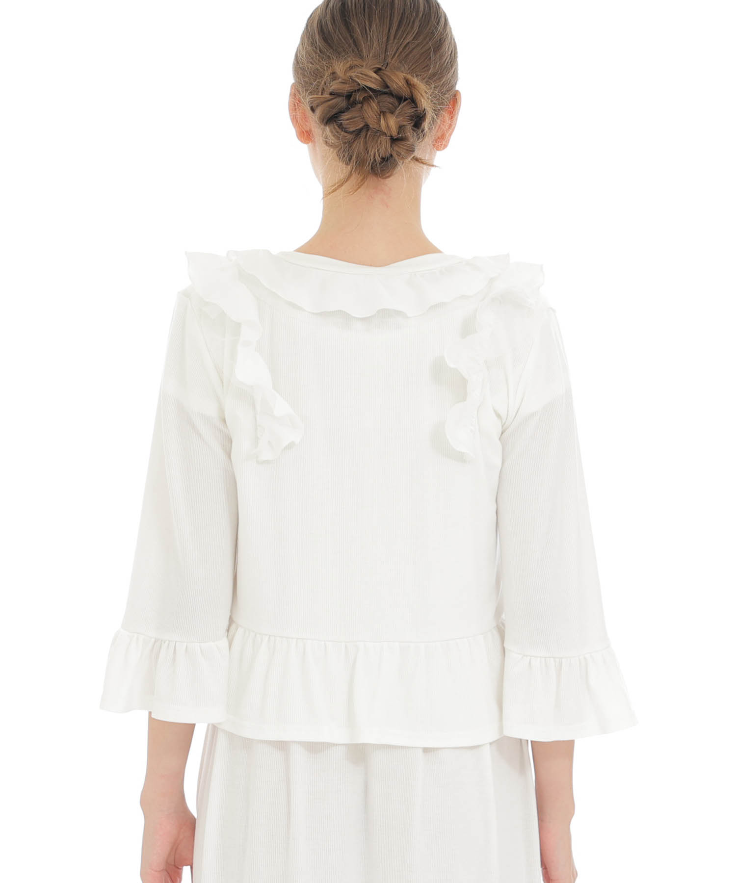 接触冷感リブニットクラシカルボレロ_パジャマ&ルームウェア-トップス-カーディガン・ガウン_ホワイト_6