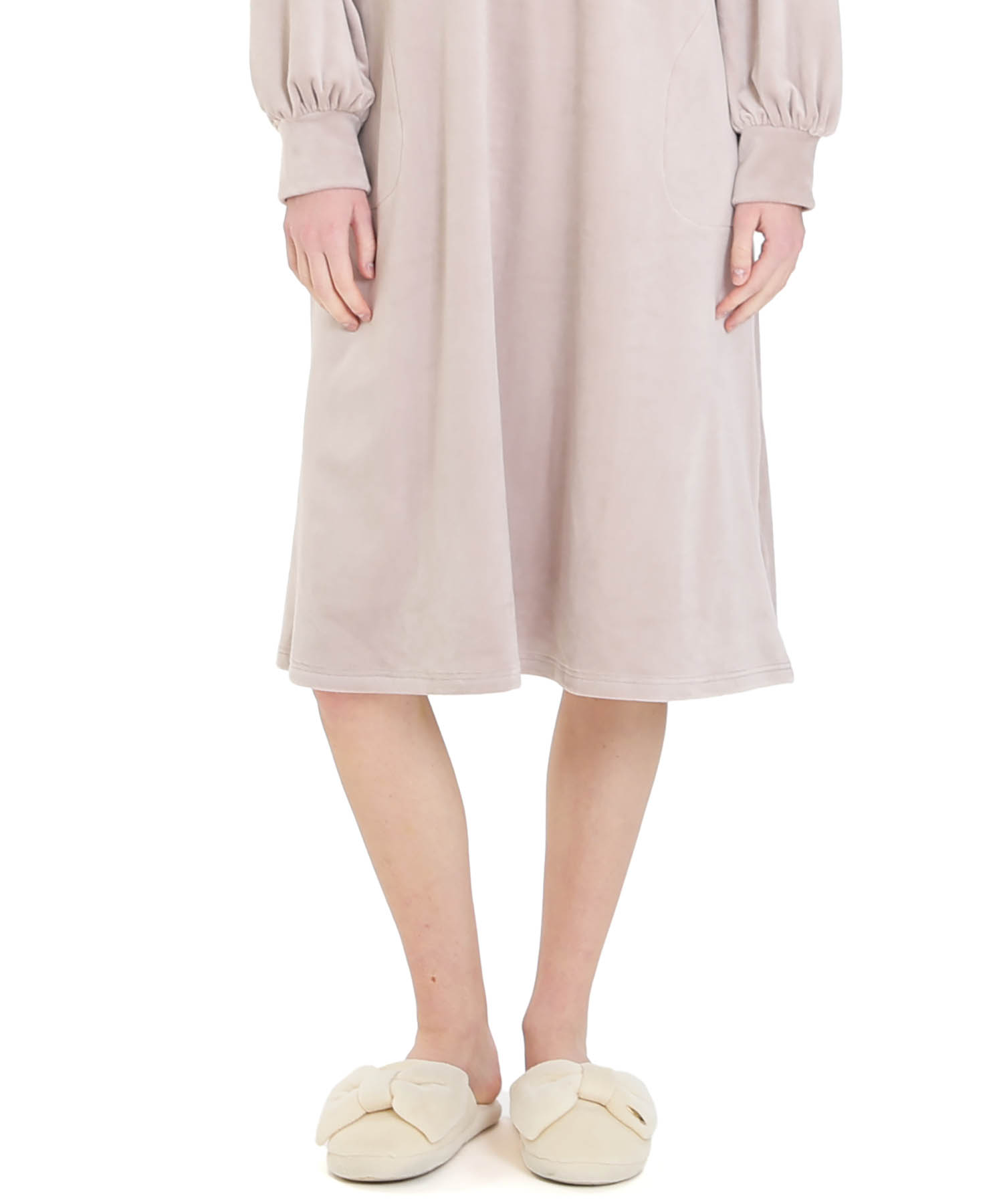 プレミアムストレッチワンピース_パジャマ&ルームウェア-ワンピース・ネグリジェ_ブラウン_4