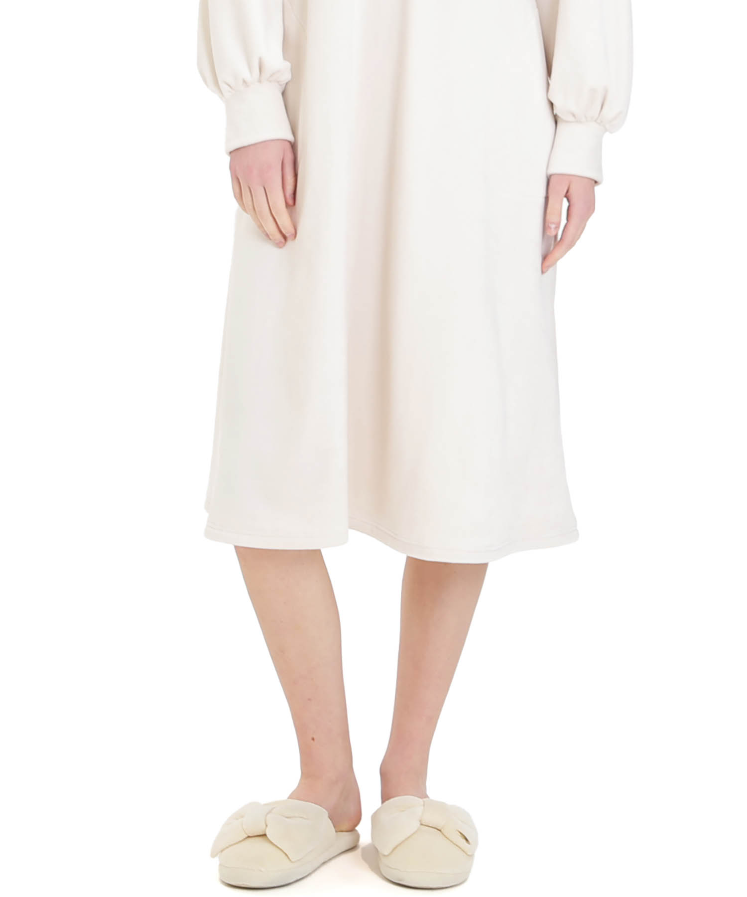 プレミアムストレッチワンピース_パジャマ&ルームウェア-ワンピース・ネグリジェ_アイボリー_4