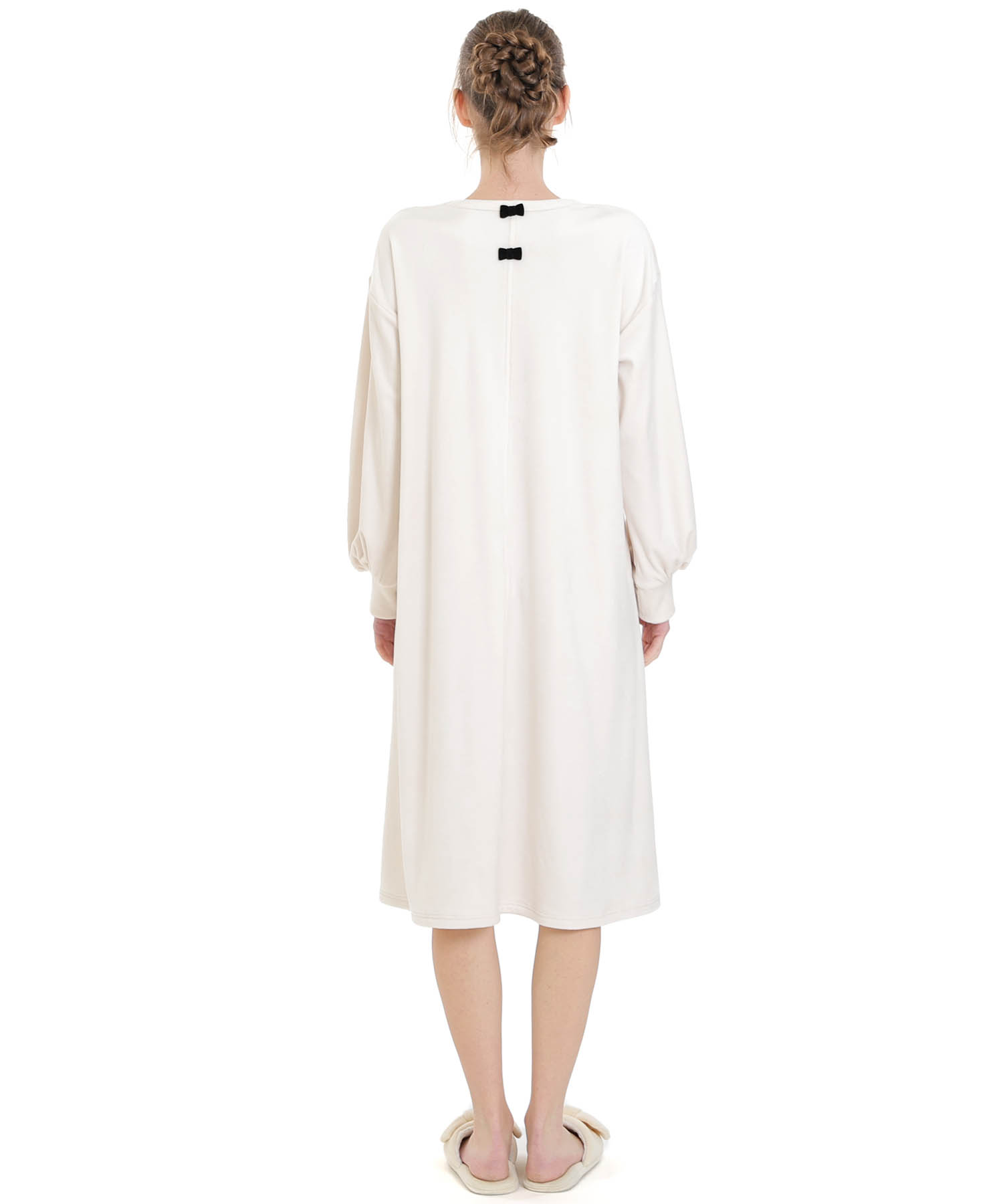 プレミアムストレッチワンピース_パジャマ&ルームウェア-ワンピース・ネグリジェ_アイボリー_6