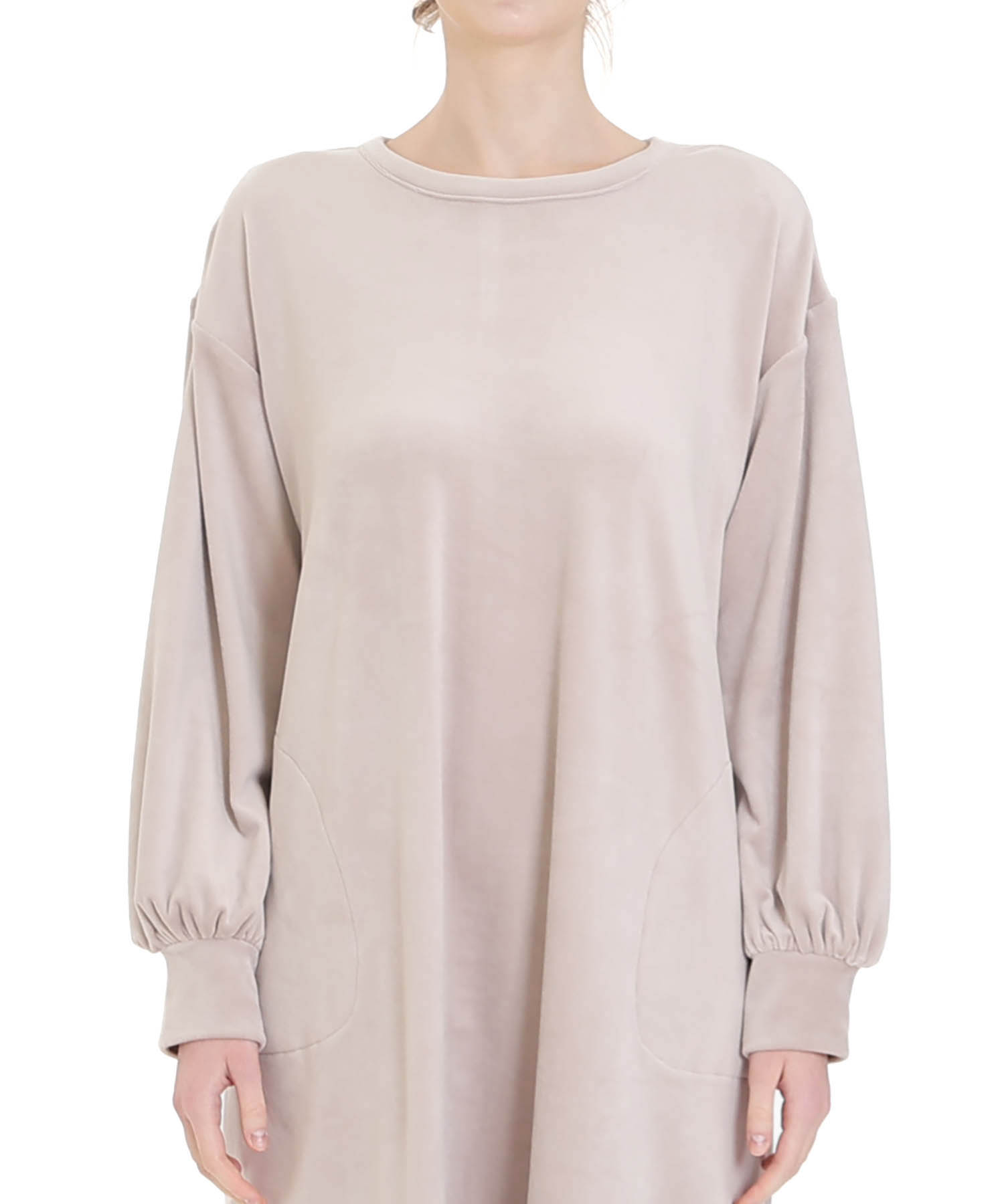 プレミアムストレッチワンピース_パジャマ&ルームウェア-ワンピース・ネグリジェ_ブラウン_0