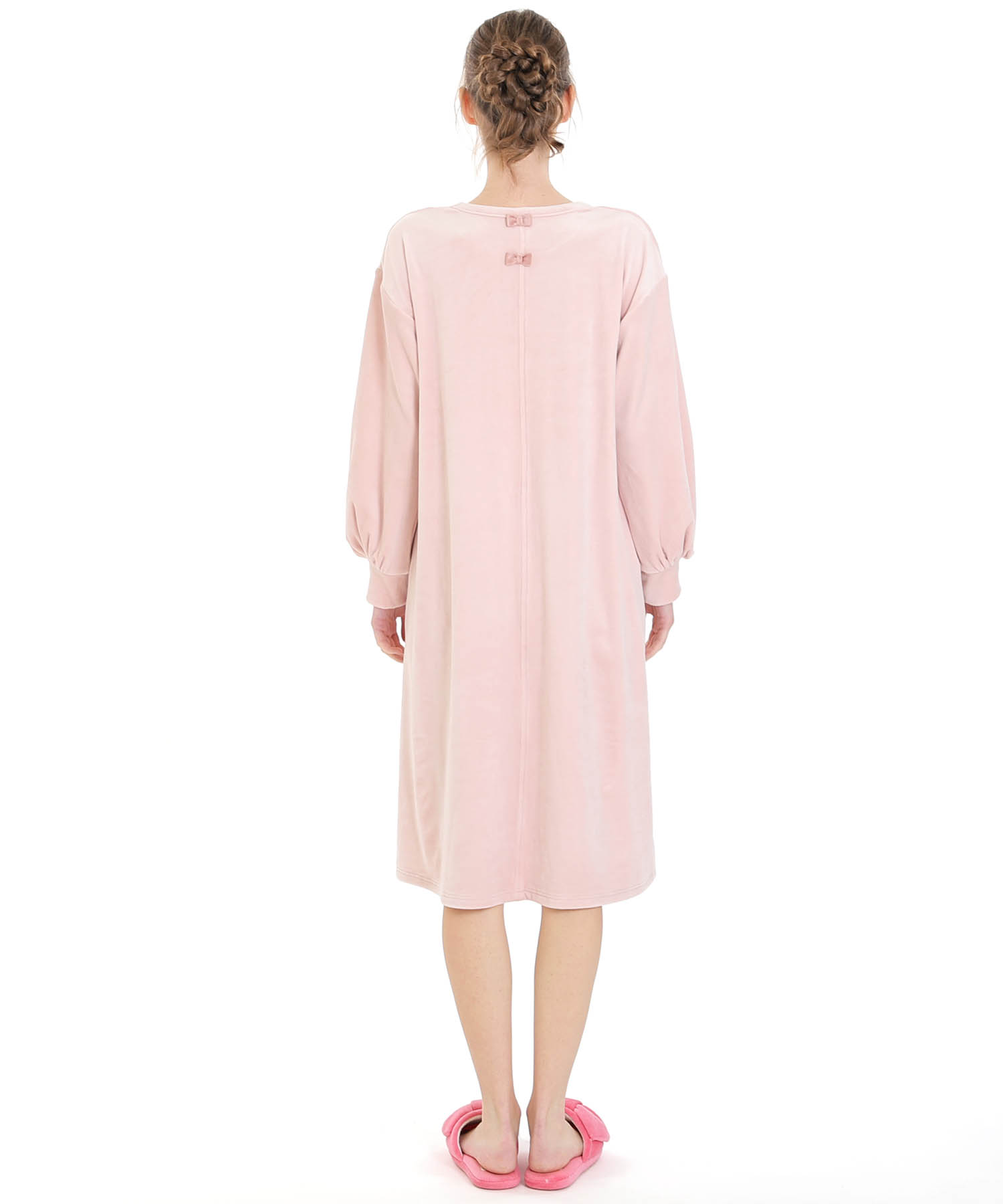 プレミアムストレッチワンピース_パジャマ&ルームウェア-ワンピース・ネグリジェ_ピンク_6