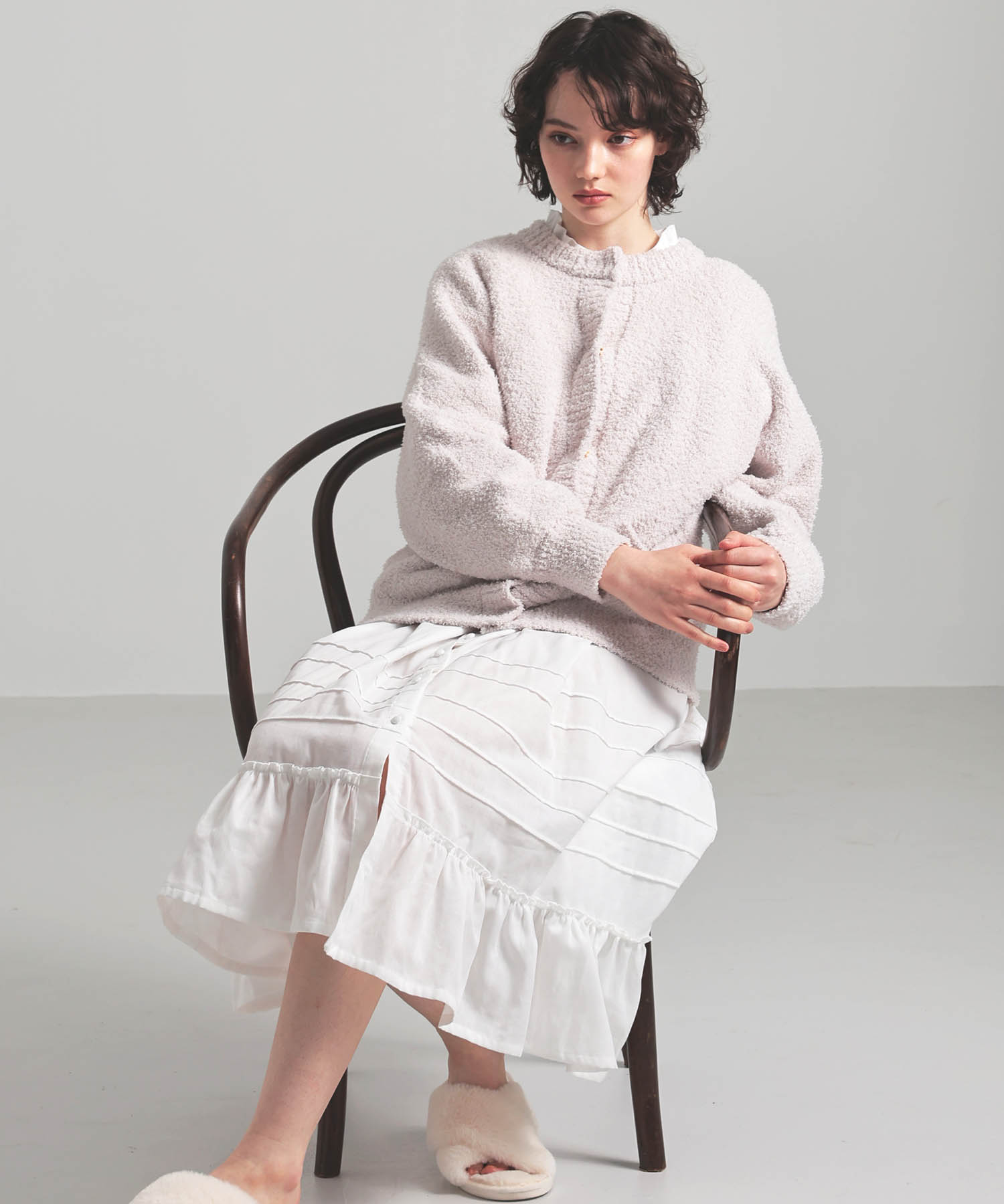 モールニットカーディガン_パジャマ&ルームウェア-トップス-カーディガン・ガウン_ベージュ_2