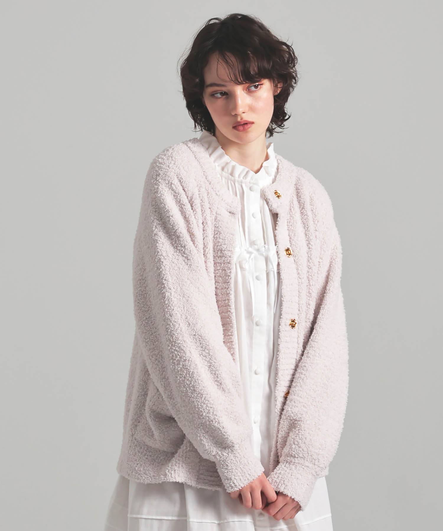 モールニットカーディガン_パジャマ&ルームウェア-トップス-カーディガン・ガウン_ベージュ_1