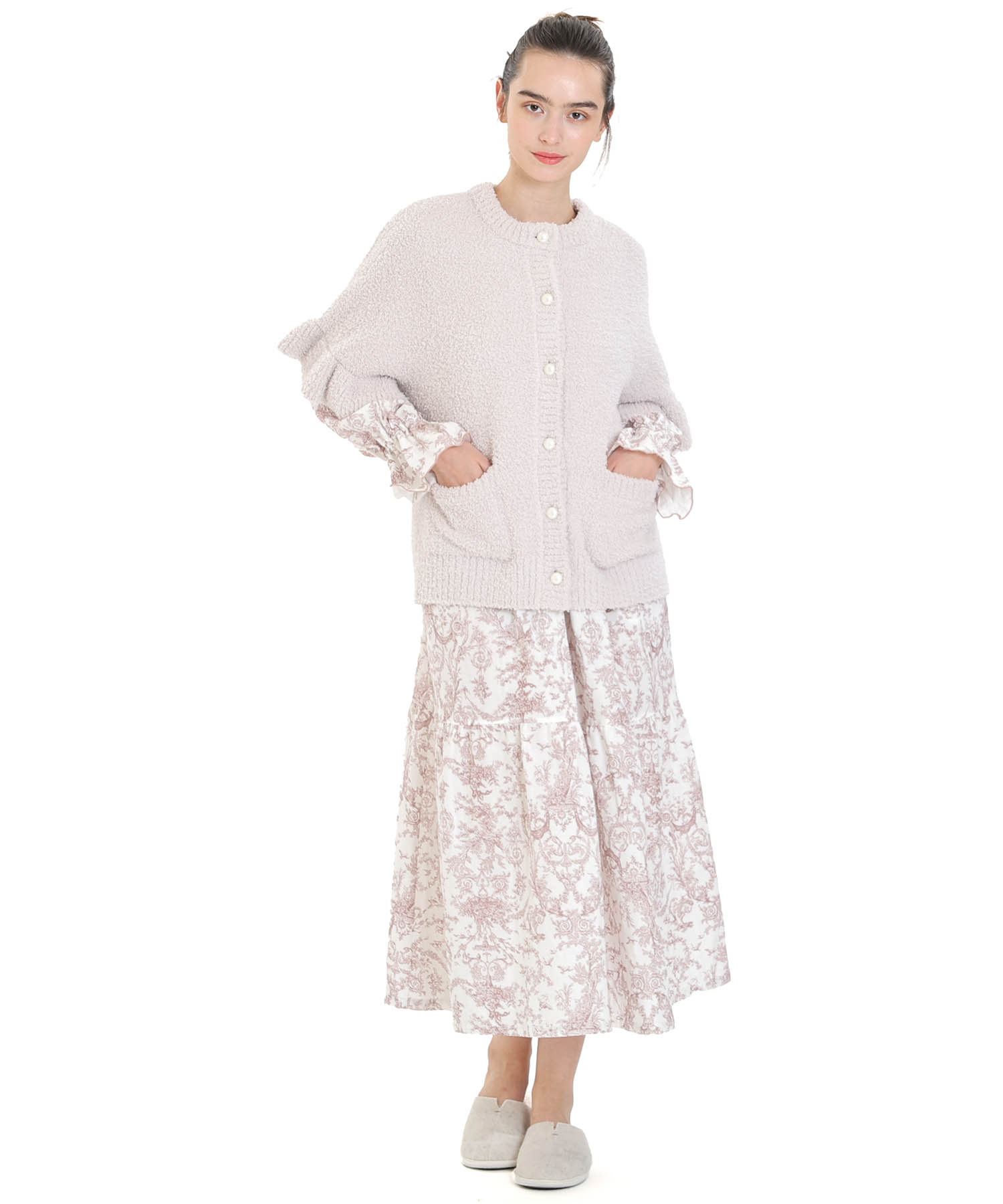 モールニットベスト_パジャマ&ルームウェア-トップス-カーディガン・ガウン_ベージュ_1