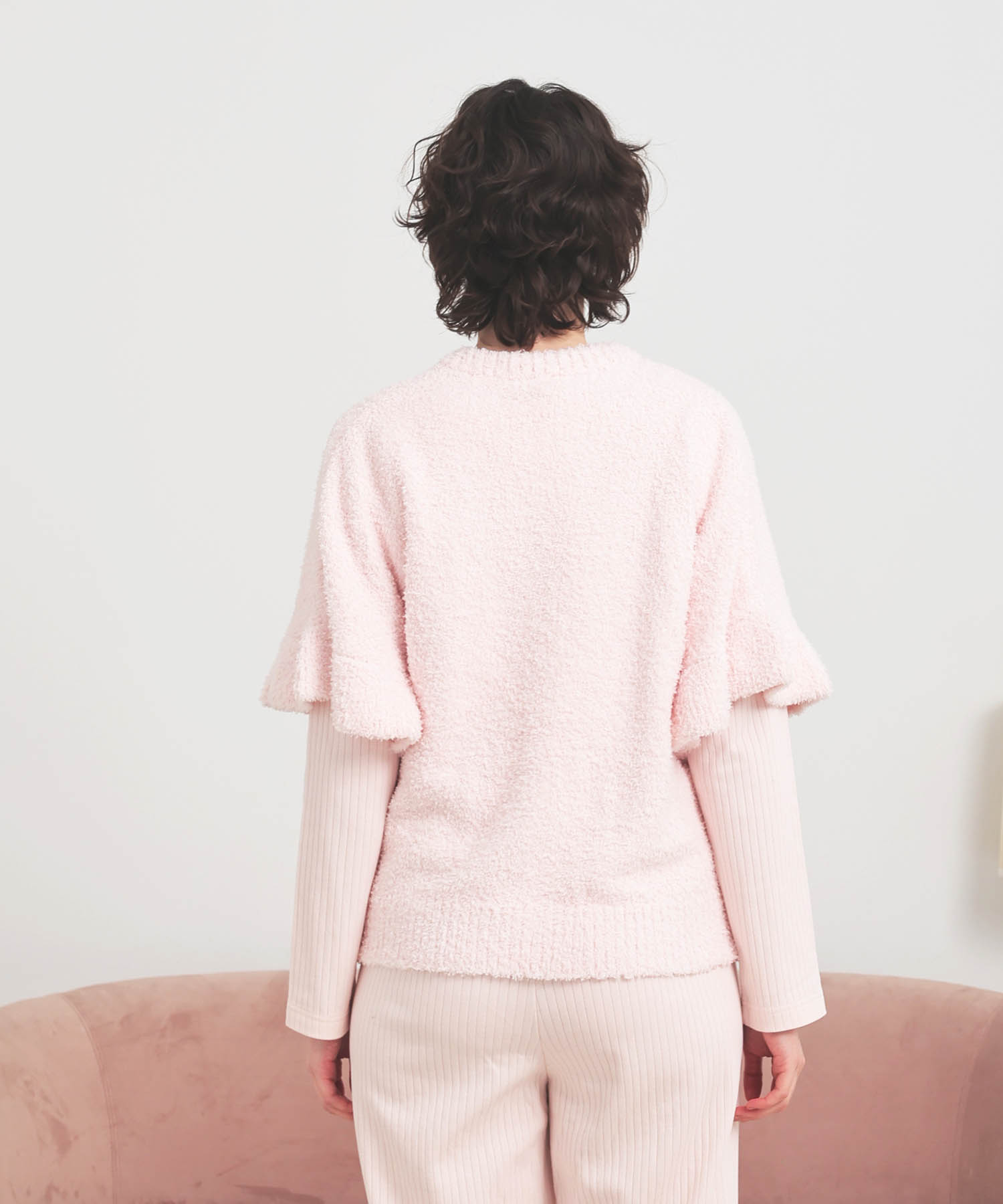 モールニットベスト_パジャマ&ルームウェア-トップス-カーディガン・ガウン_ピンク_6