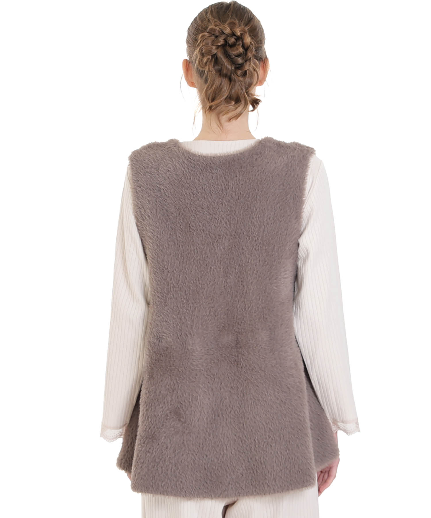 フェザーヤーンベスト_パジャマ&ルームウェア-トップス-カーディガン・ガウン_グレー_4