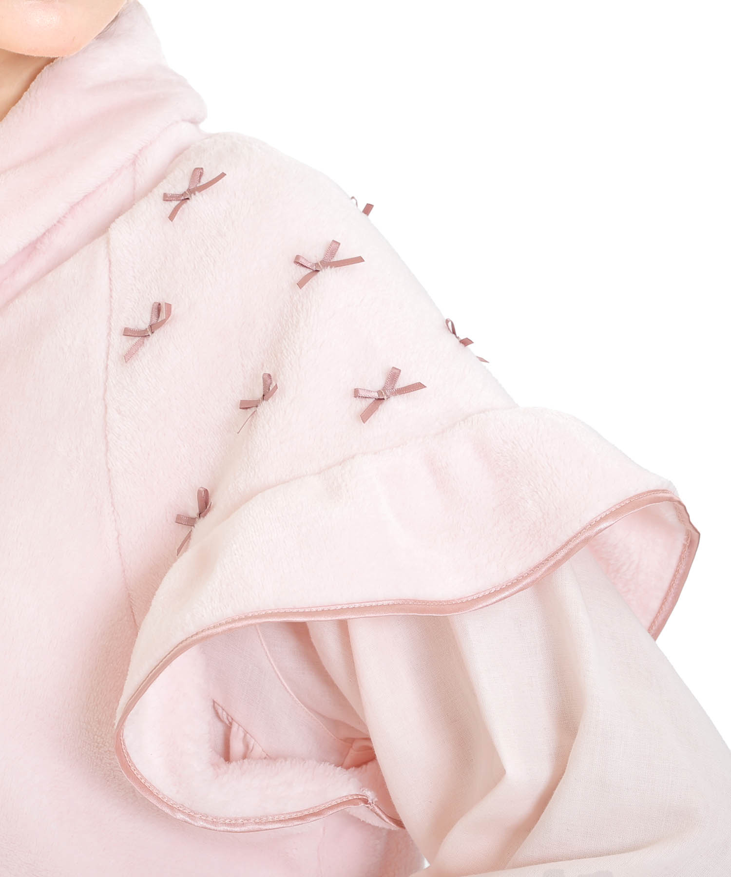 ソフティースノーリボンリボンケープ_パジャマ&ルームウェア-トップス-カーディガン・ガウン_ピンク_4