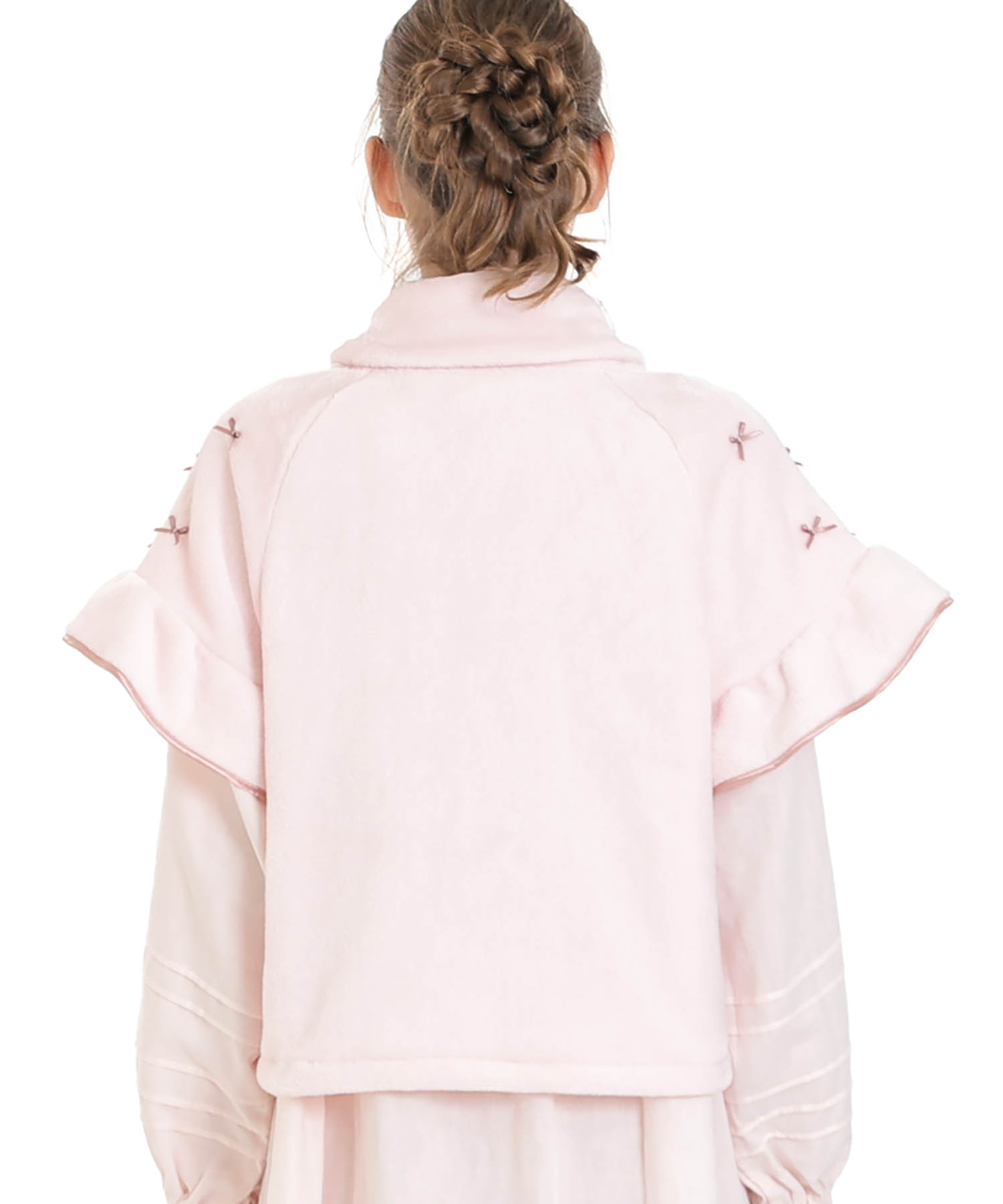 ソフティースノーリボンリボンケープ_パジャマ&ルームウェア-トップス-カーディガン・ガウン_ピンク_5