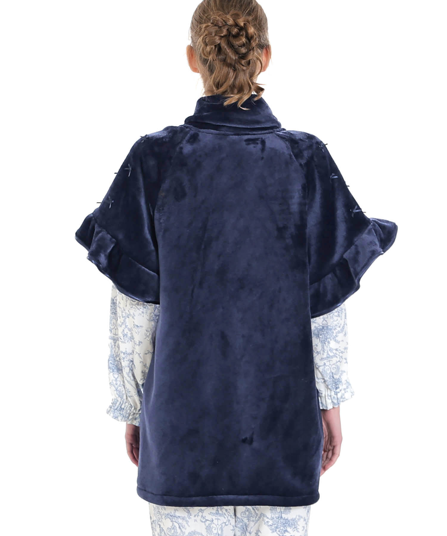 ソフティースノーリボンリボンベスト_パジャマ&ルームウェア-トップス-カーディガン・ガウン_ネイビー_6