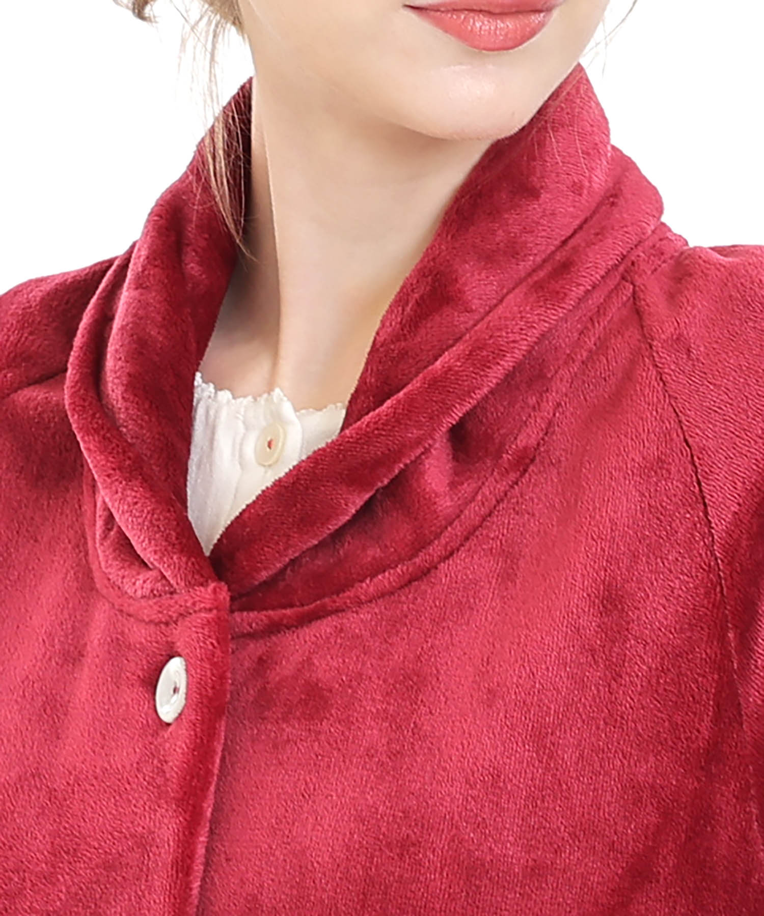 ソフティースノーリボンリボンベスト_パジャマ&ルームウェア-トップス-カーディガン・ガウン_レッド_3