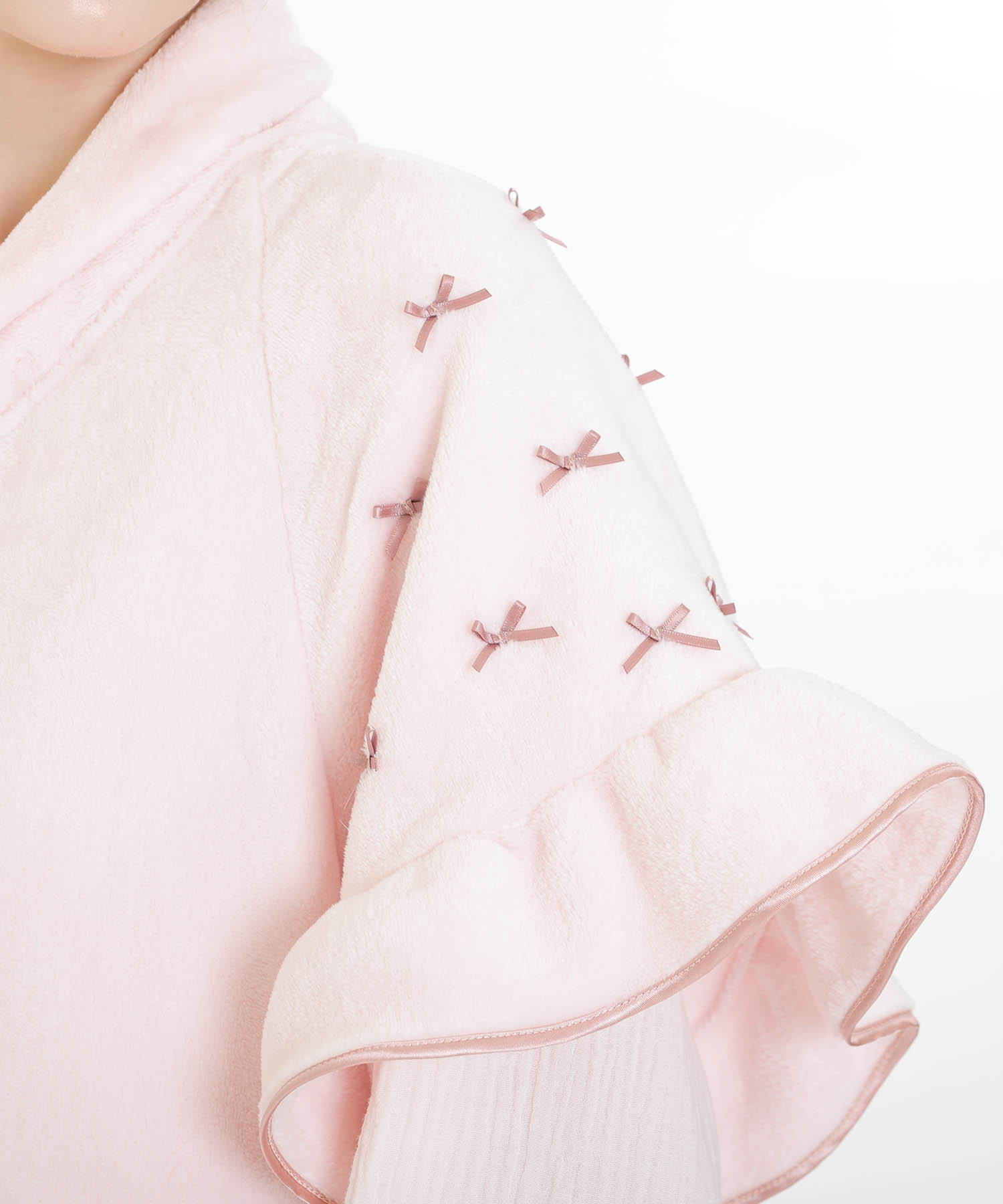 ソフティースノーリボンリボンベスト_パジャマ&ルームウェア-トップス-カーディガン・ガウン_ピンク_4