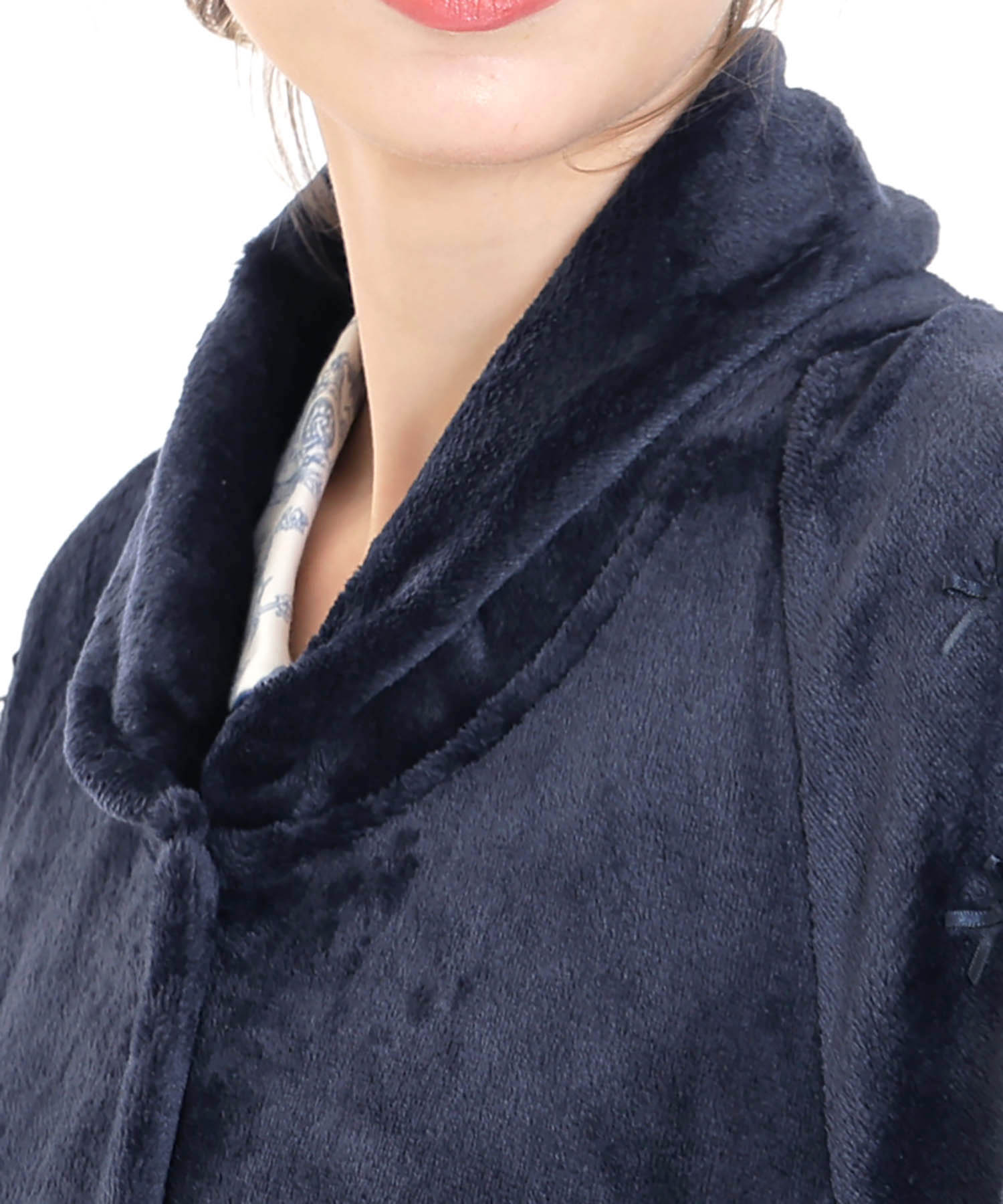 ソフティースノーリボンリボンベスト_パジャマ&ルームウェア-トップス-カーディガン・ガウン_ネイビー_3