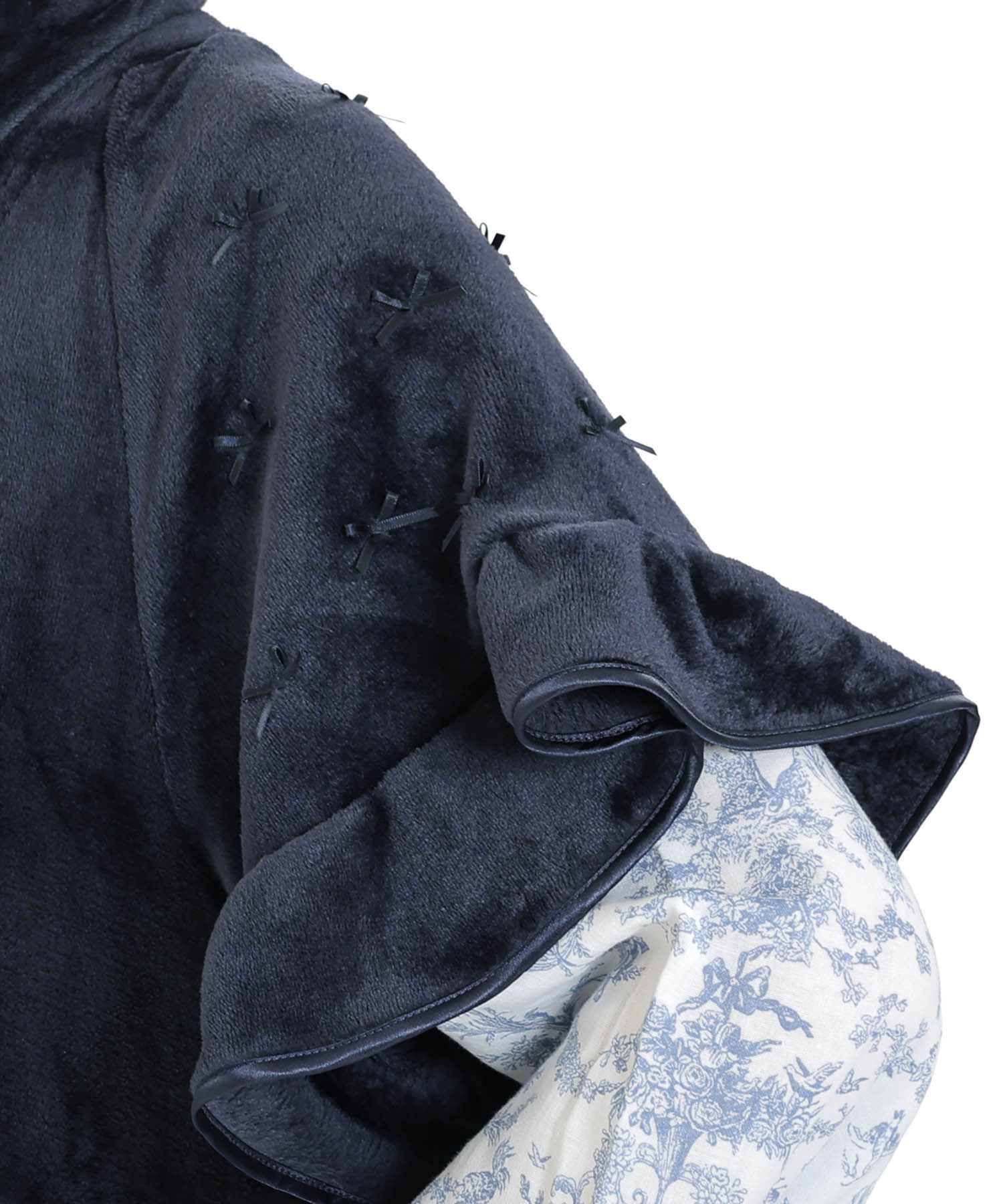 ソフティースノーリボンリボンベスト_パジャマ&ルームウェア-トップス-カーディガン・ガウン_ネイビー_4