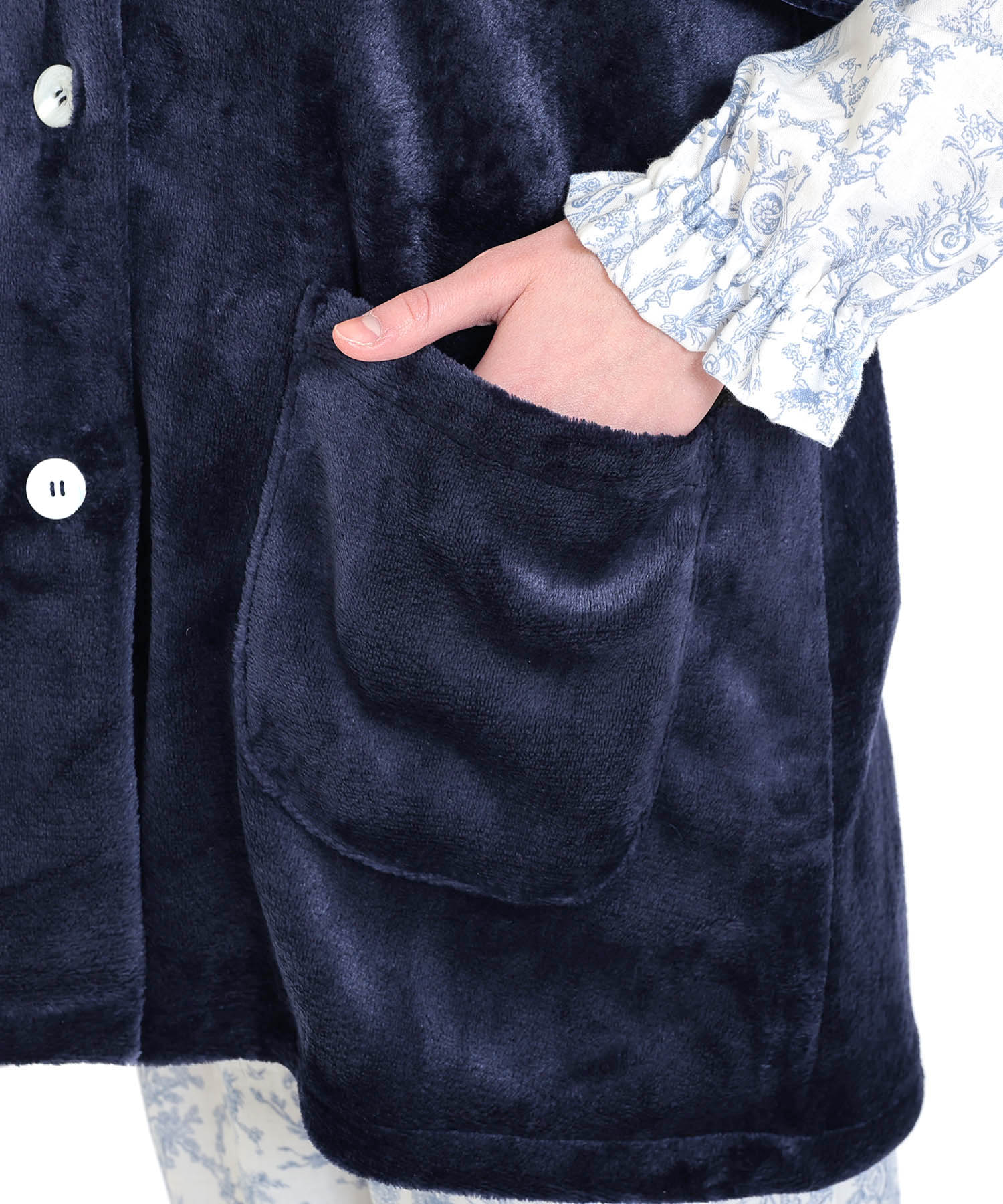 ソフティースノーリボンリボンベスト_パジャマ&ルームウェア-トップス-カーディガン・ガウン_ネイビー_5