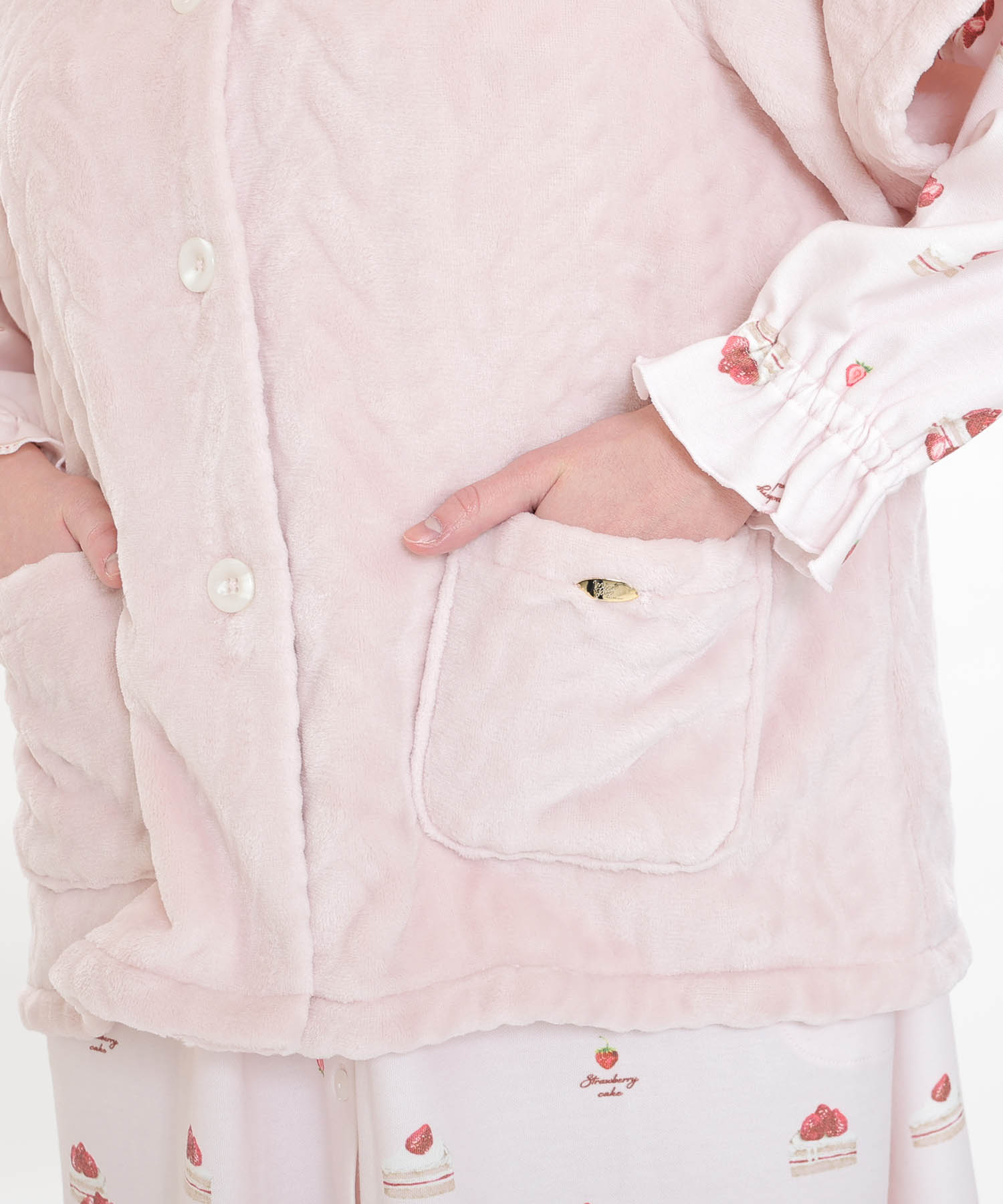 ソフティースノーケーブルベスト_パジャマ&ルームウェア-トップス-カーディガン・ガウン_ピンク_5