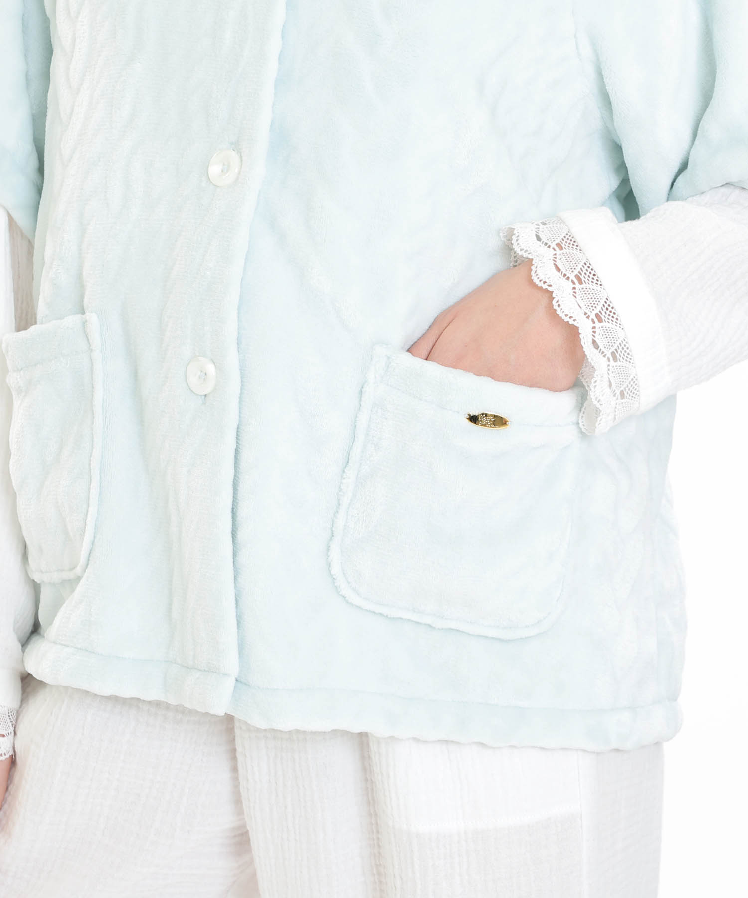 ソフティースノーケーブルベスト_パジャマ&ルームウェア-トップス-カーディガン・ガウン_ブルー_5