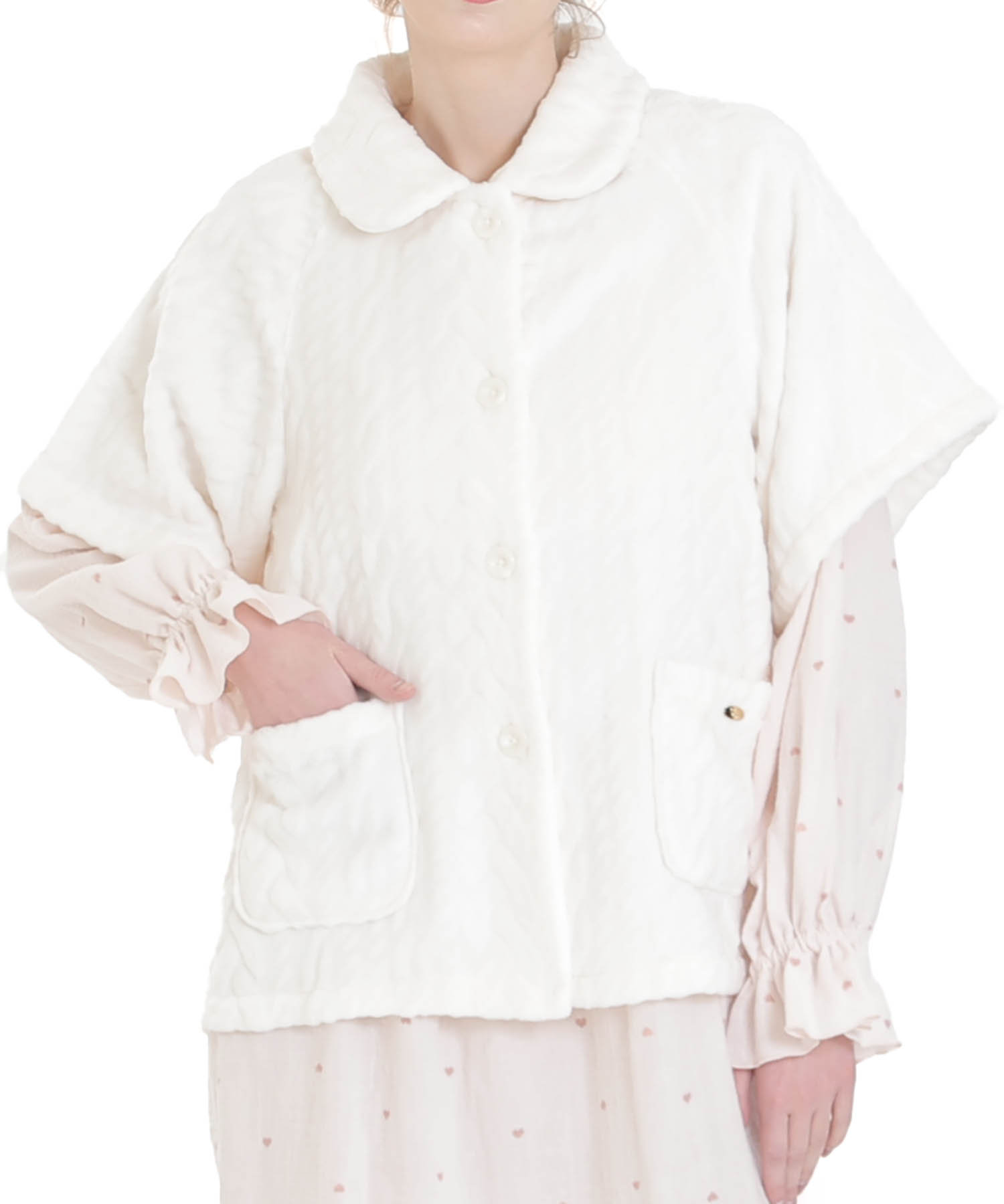 ソフティースノーケーブルベスト_パジャマ&ルームウェア-トップス-カーディガン・ガウン_ホワイト_0