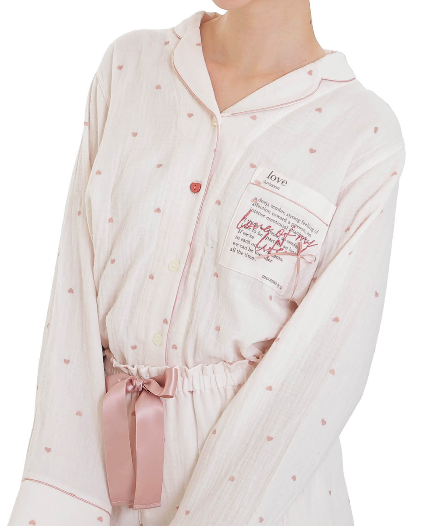 新品☆ナルエー ムーンタン 長袖パジャマ M〜Lサイズ☆うさぎ フリル ピンク 新品☆ナルエー ムーンタン 長袖パジャマ M〜Lサイズ☆うさぎ