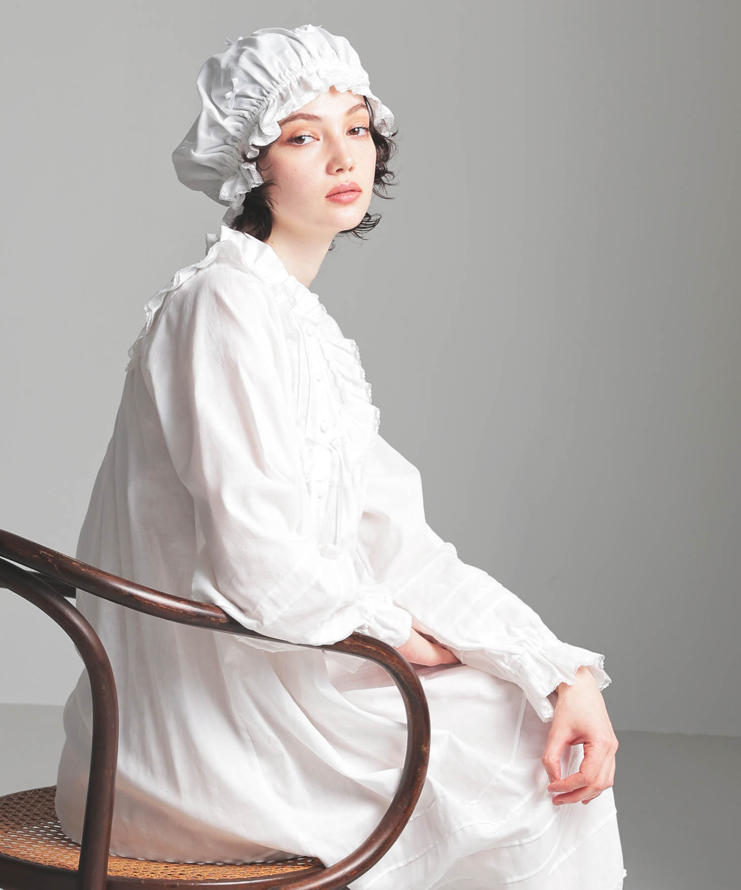 50/ダブルガーゼクラシカルナイトキャップ_グッズ-その他_ホワイト_2