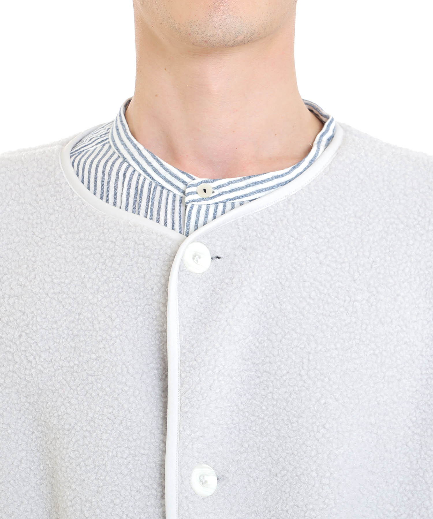 プードルフリースメンズベスト_パジャマ&ルームウェア-トップス-カーディガン・ガウン_グレー_3