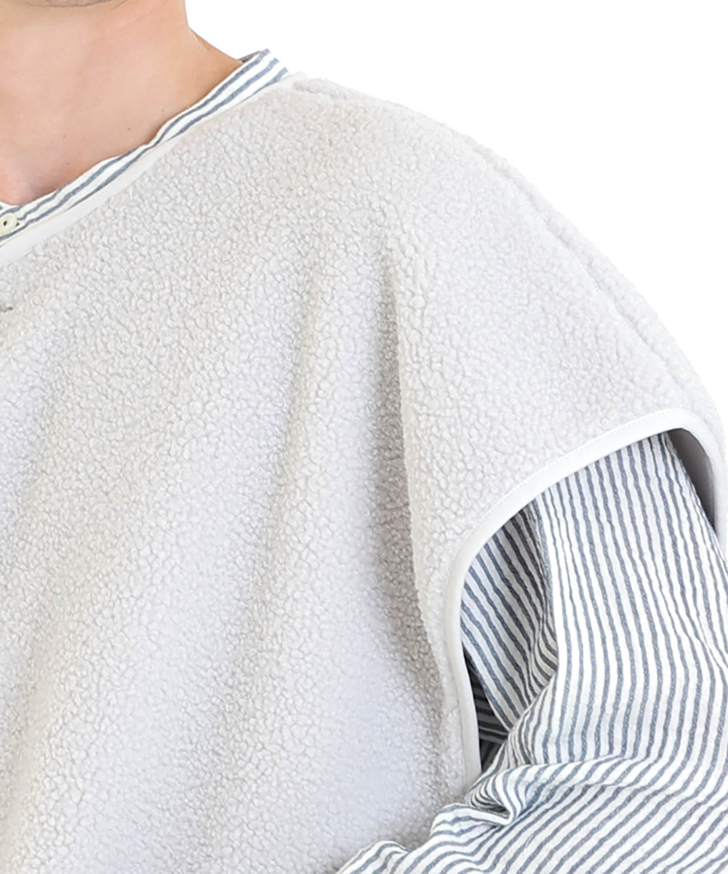 プードルフリースメンズベスト_パジャマ&ルームウェア-トップス-カーディガン・ガウン_グレー_4