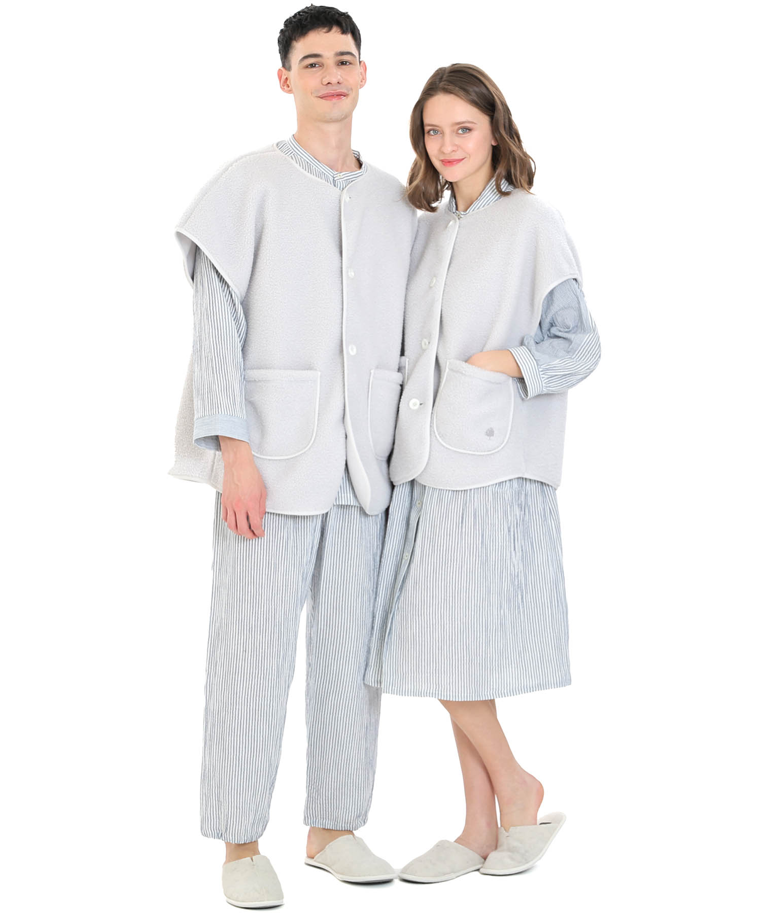 プードルフリースメンズベスト_パジャマ&ルームウェア-トップス-カーディガン・ガウン_グレー_7