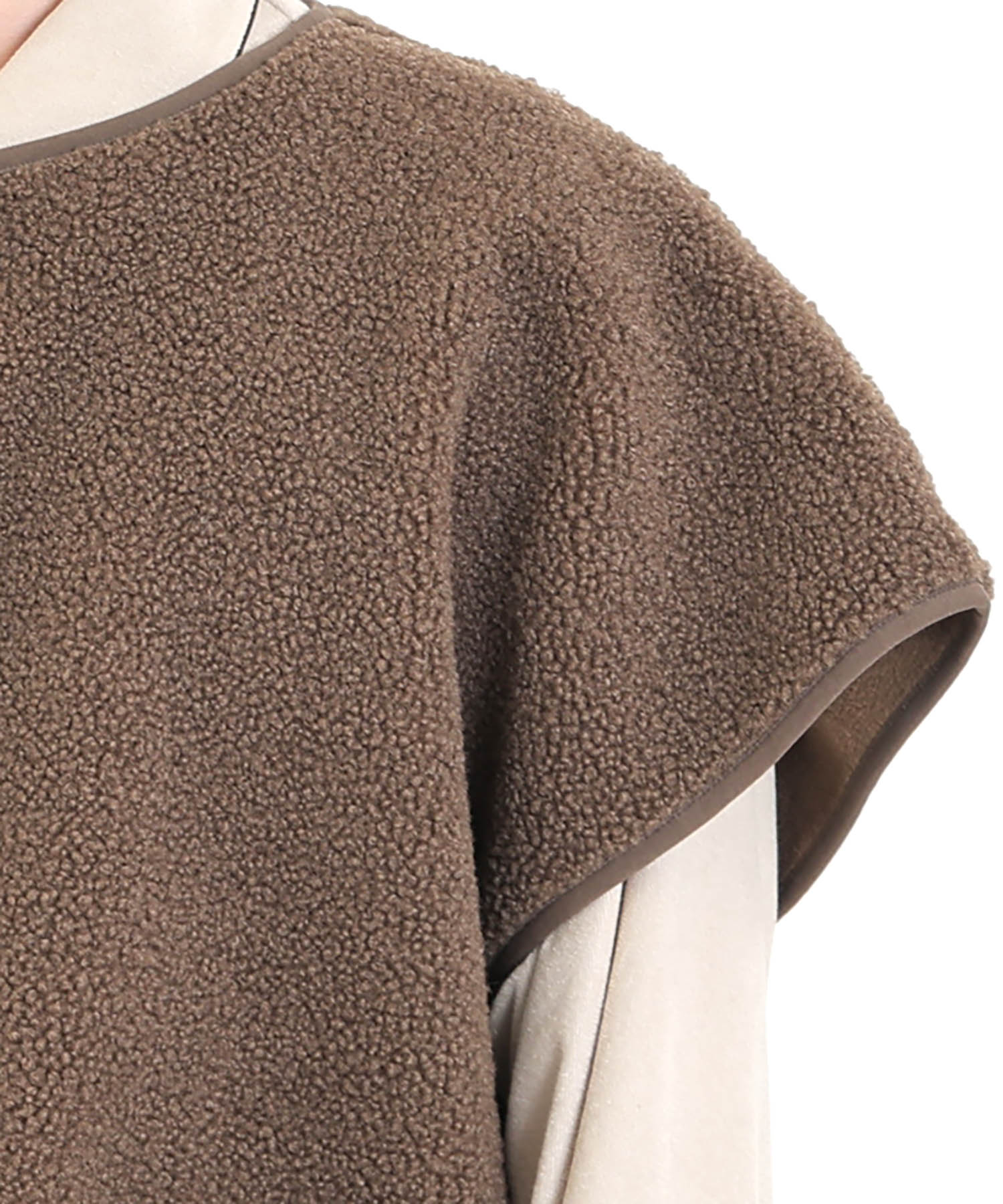 プードルフリースメンズベスト_パジャマ&ルームウェア-トップス-カーディガン・ガウン_ブラウン_4