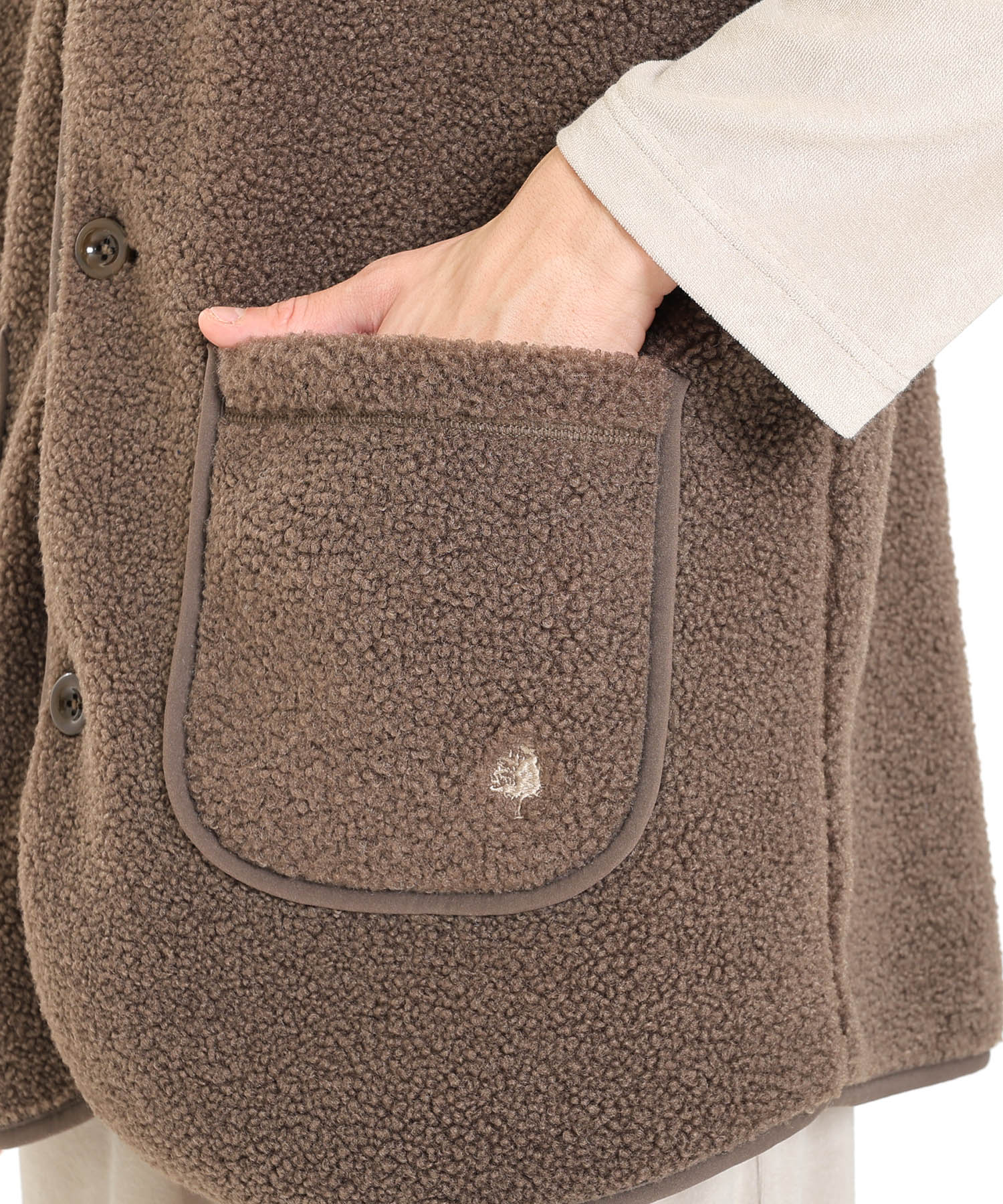 プードルフリースメンズベスト_パジャマ&ルームウェア-トップス-カーディガン・ガウン_ブラウン_5