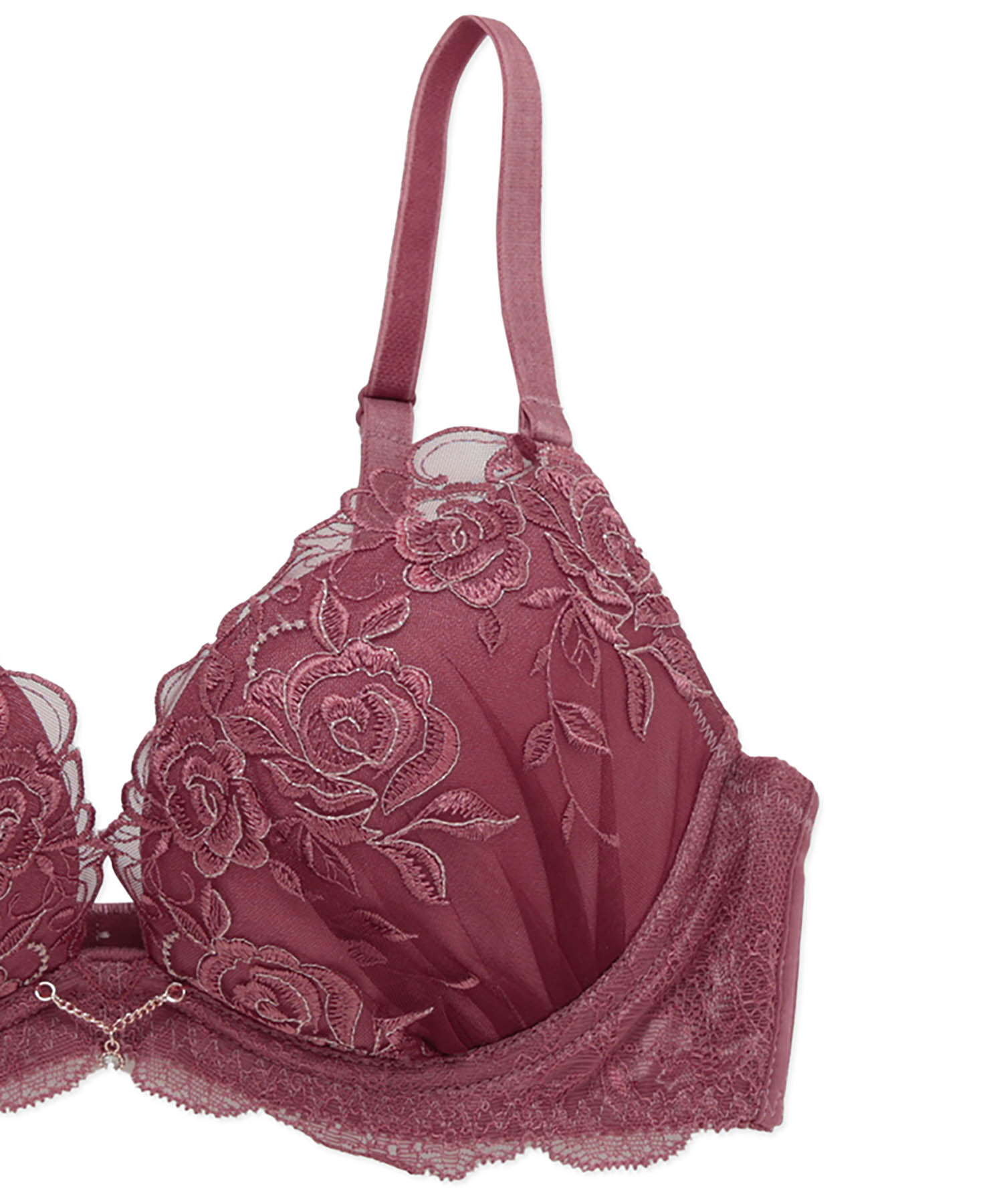 ローズFcup-Gcup_ランジェリー・下着-ブラジャー-モールドカップブラ(Lワイヤー)_ボルドー_3