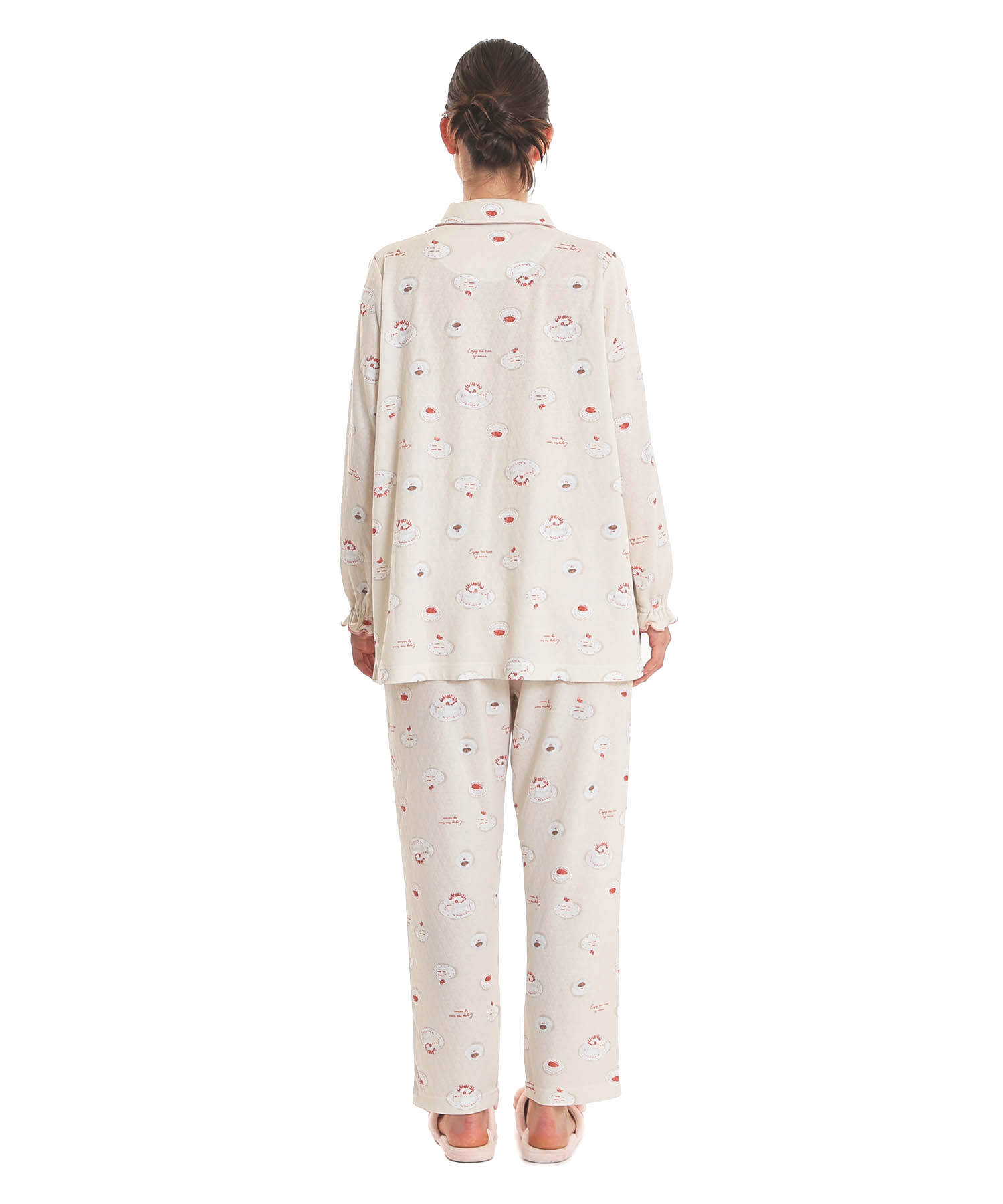 接結ケーキギャザーパジャマ_パジャマ&ルームウェア-セットアップ_ベージュ_6