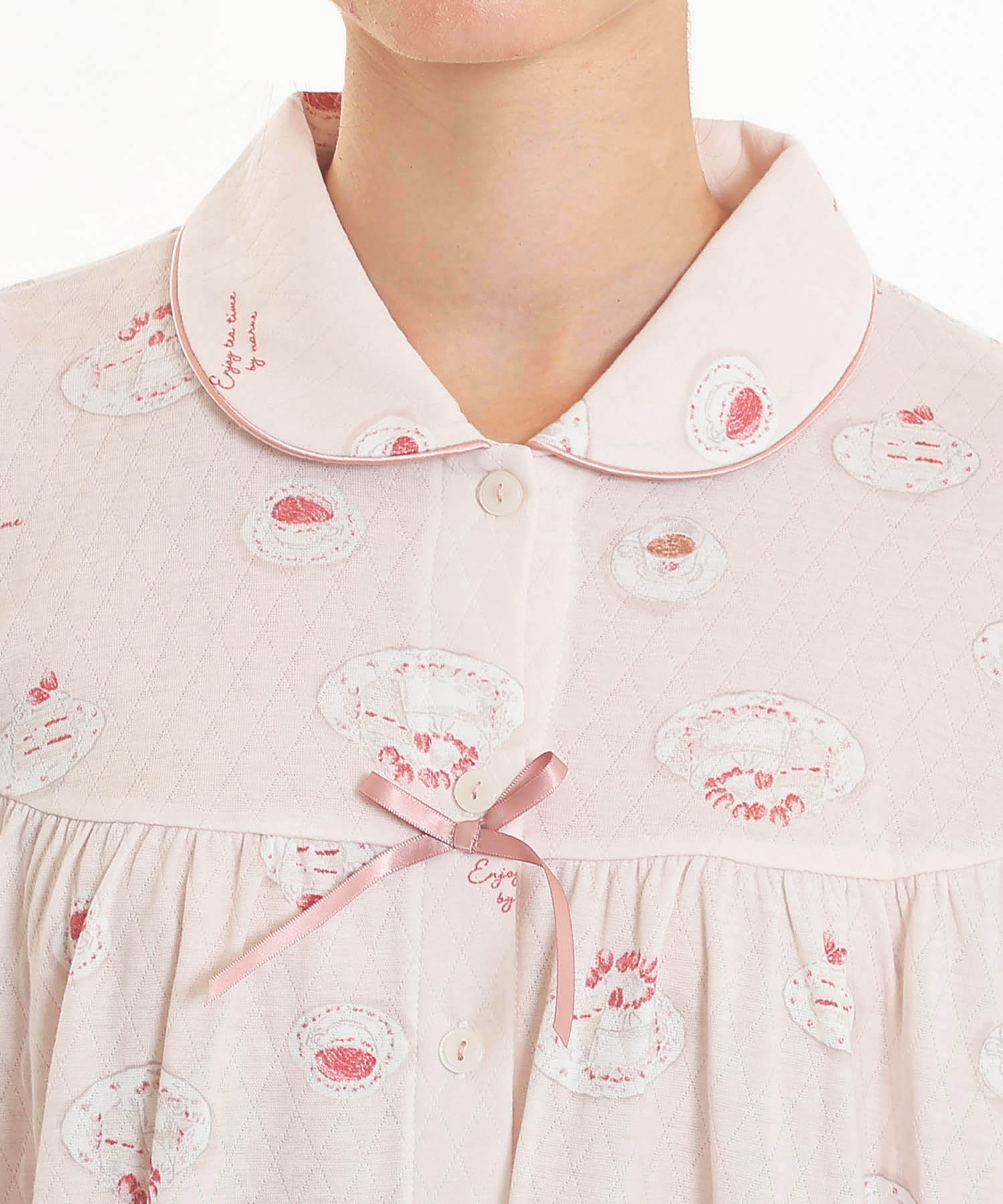 接結ケーキギャザーパジャマ_パジャマ&ルームウェア-セットアップ_ピンク_3