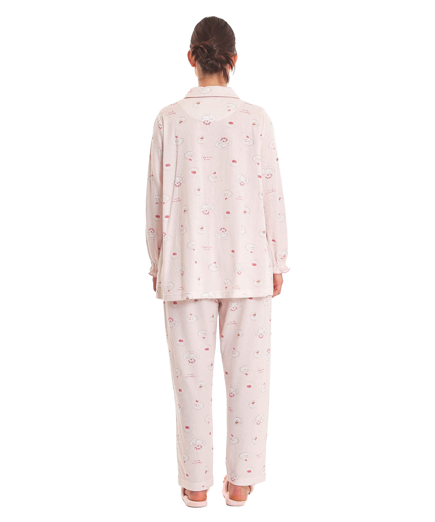 接結ケーキギャザーパジャマ_パジャマ&ルームウェア-セットアップ_ピンク_6