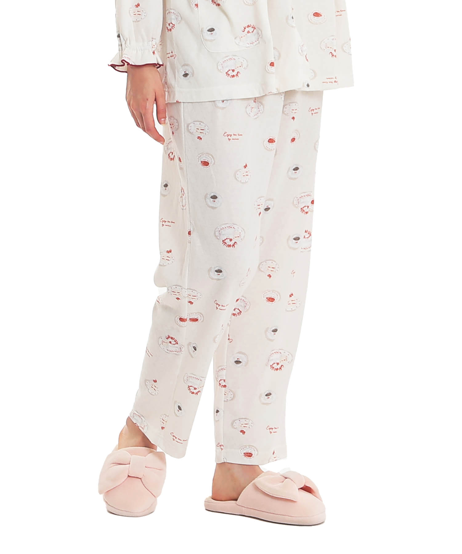 接結ケーキギャザーパジャマ_パジャマ&ルームウェア-セットアップ_ホワイト_5