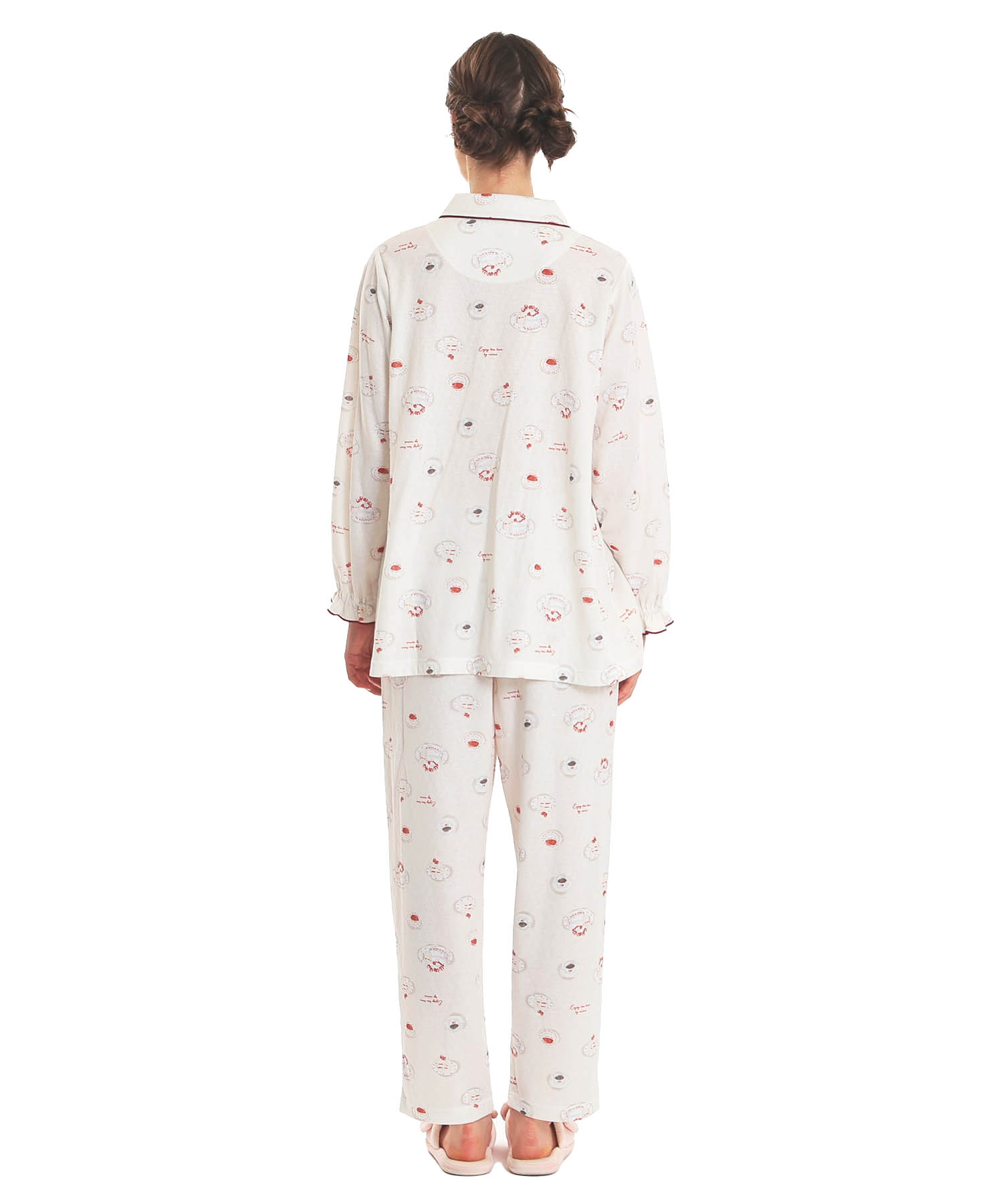 接結ケーキギャザーパジャマ_パジャマ&ルームウェア-セットアップ_ホワイト_6