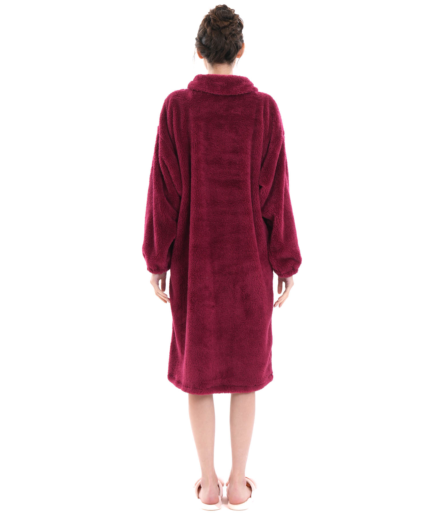 ストレッチボアハートワンピース_パジャマ&ルームウェア-ワンピース・ネグリジェ_レッド_7