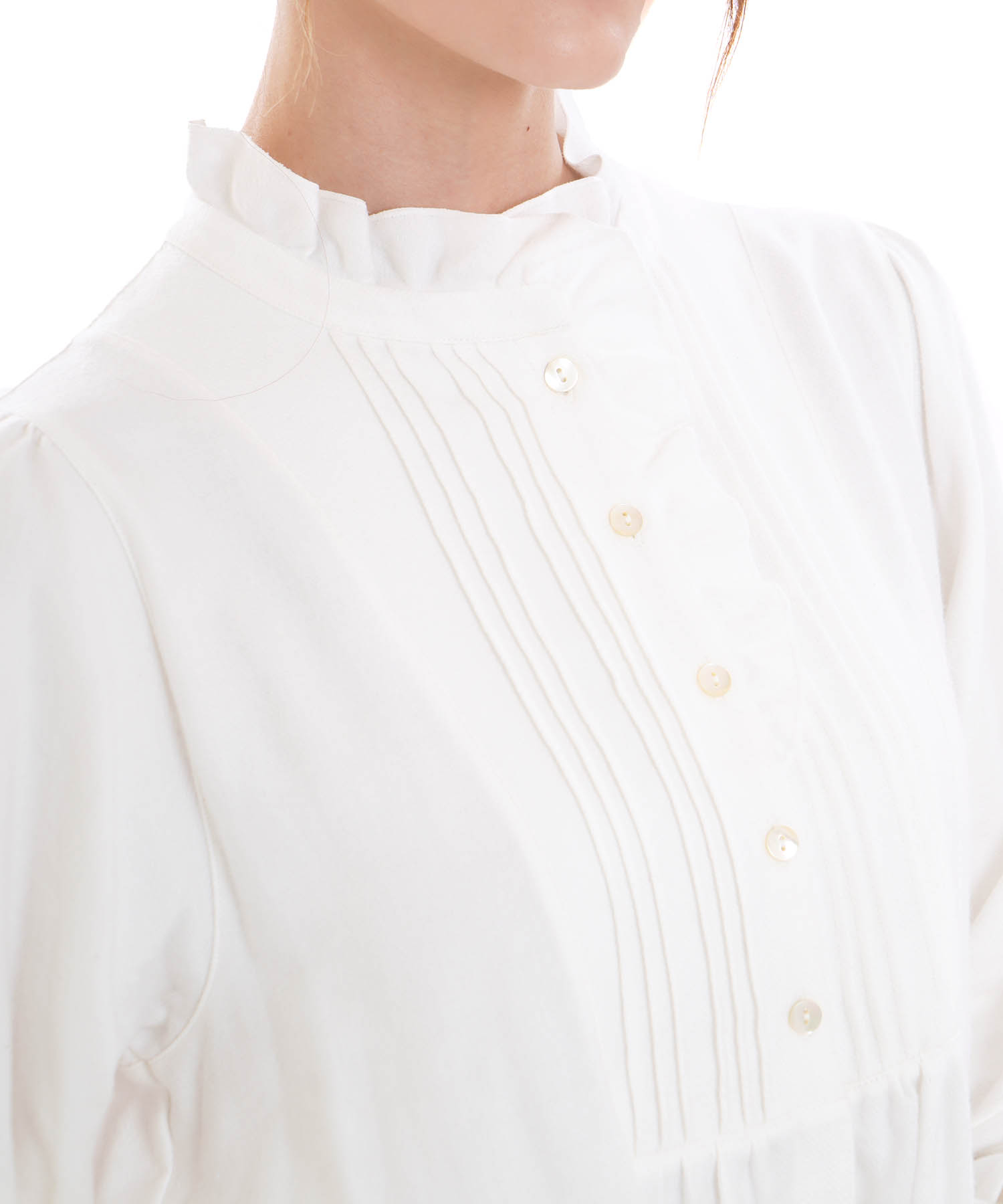 コットンフランネルシュクレフリルドレス_パジャマ&ルームウェア-ワンピース・ネグリジェ_ホワイト_3