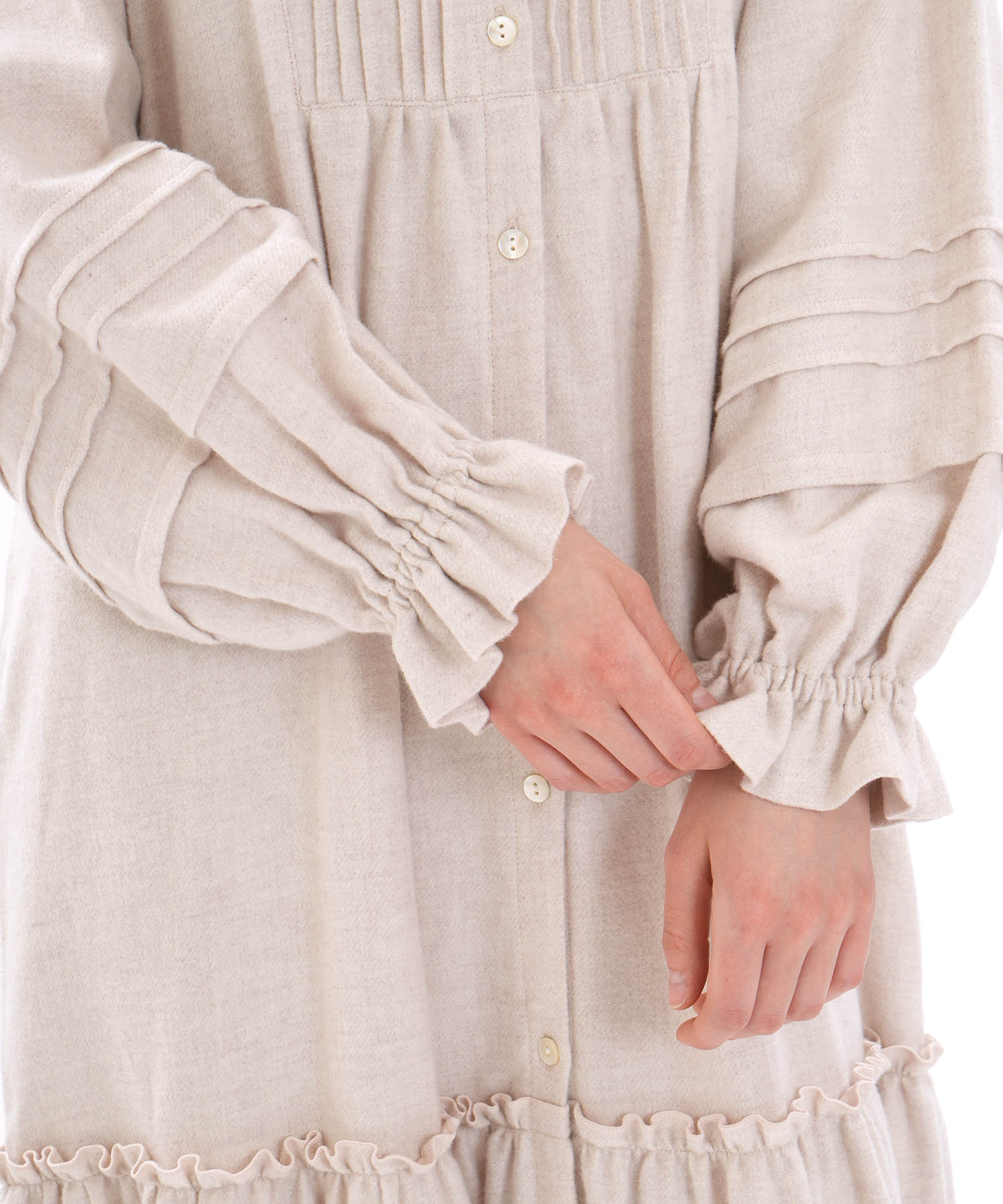 コットンフランネルシュクレフリルドレス_パジャマ&ルームウェア-ワンピース・ネグリジェ_アイボリー_4