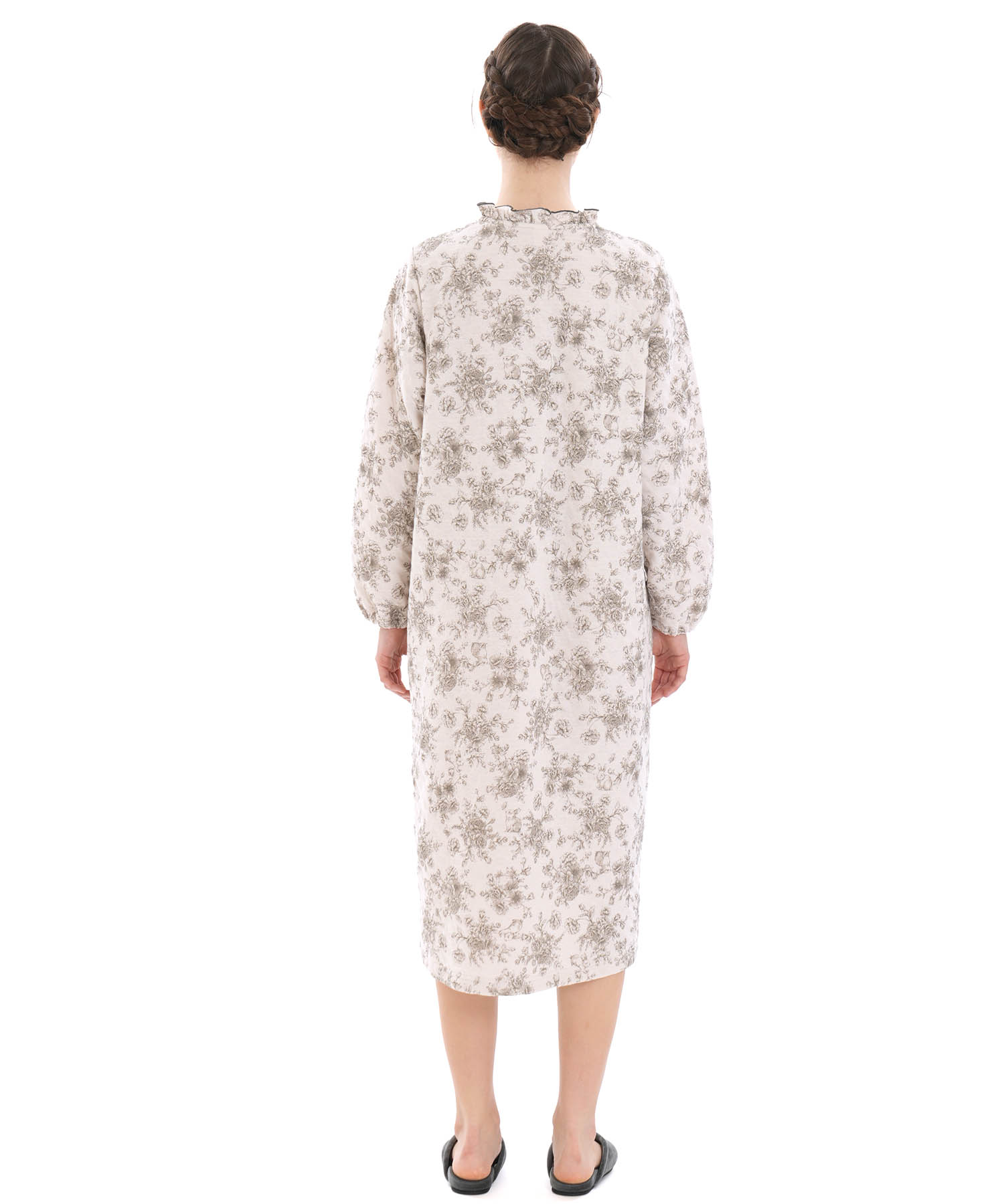 裏綿接結(綿入り)トワルドラパンワンピース_パジャマ&ルームウェア-ワンピース・ネグリジェ_グレー_6