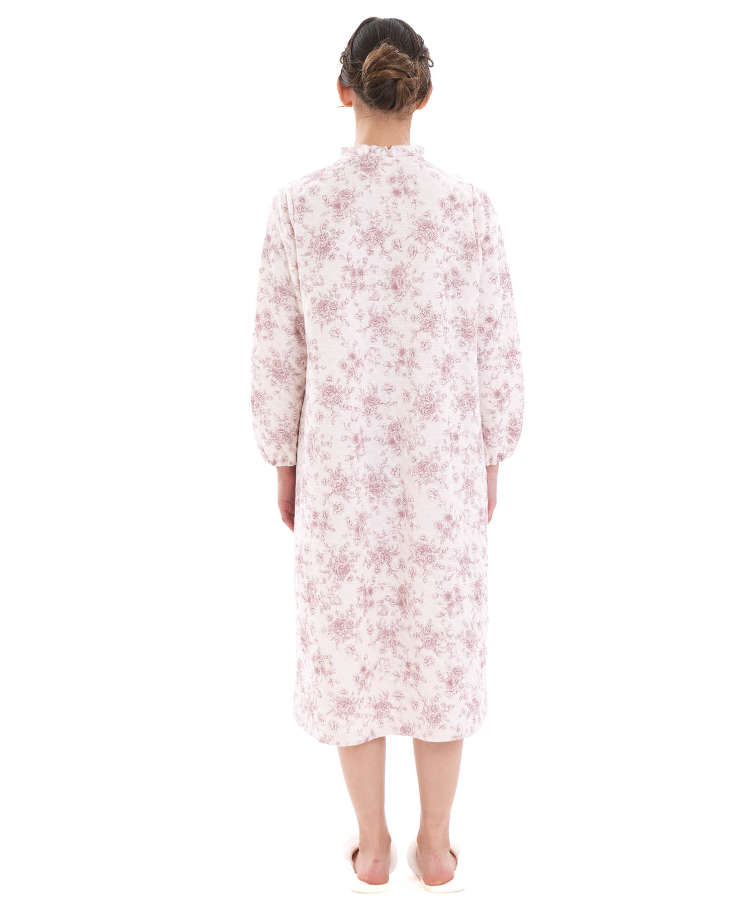 裏綿接結(綿入り)トワルドラパンワンピース_パジャマ&ルームウェア-ワンピース・ネグリジェ_ボルドー_6