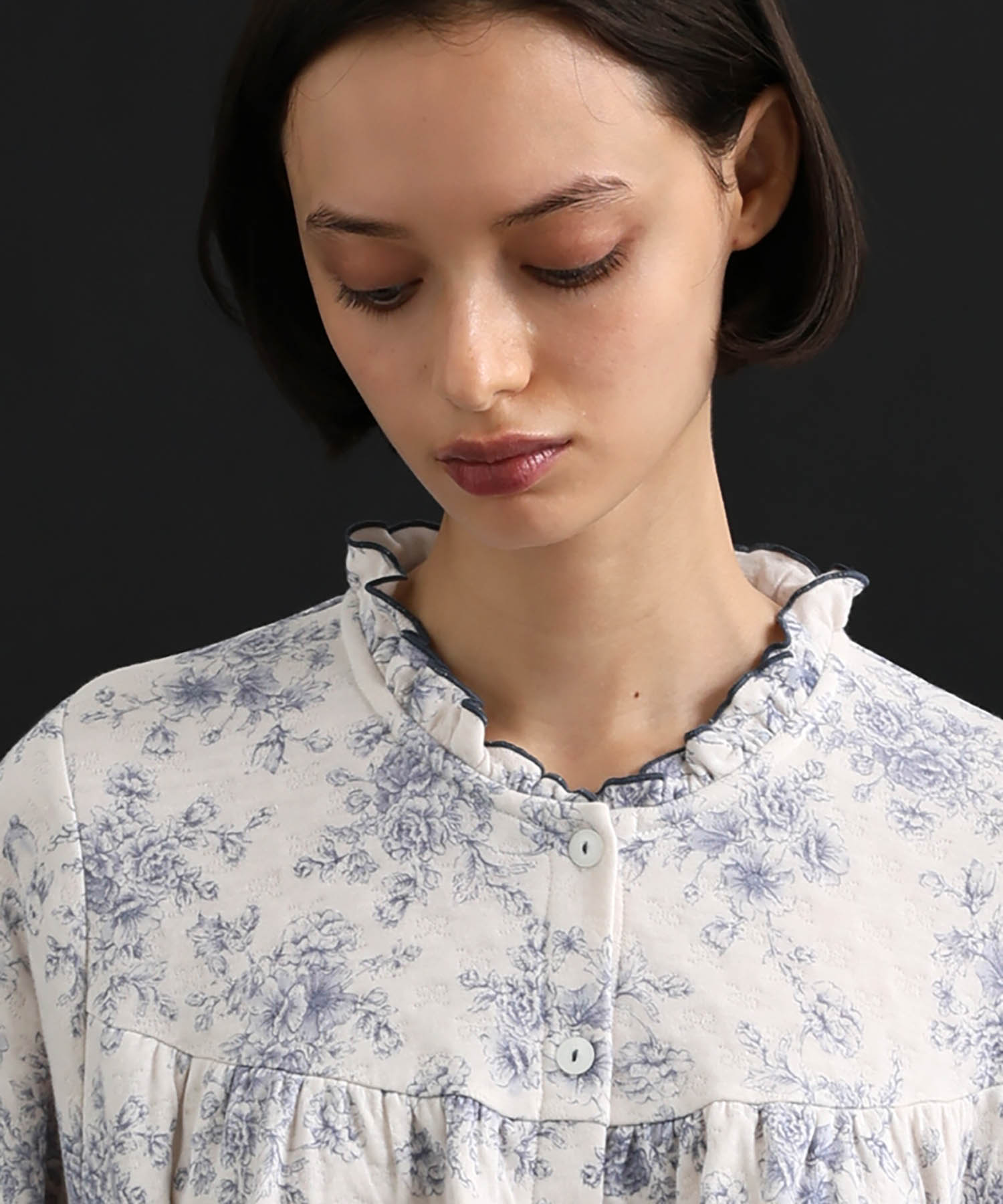 裏綿接結(綿入り)トワルドラパンワンピース_パジャマ&ルームウェア-ワンピース・ネグリジェ_ブルー_3