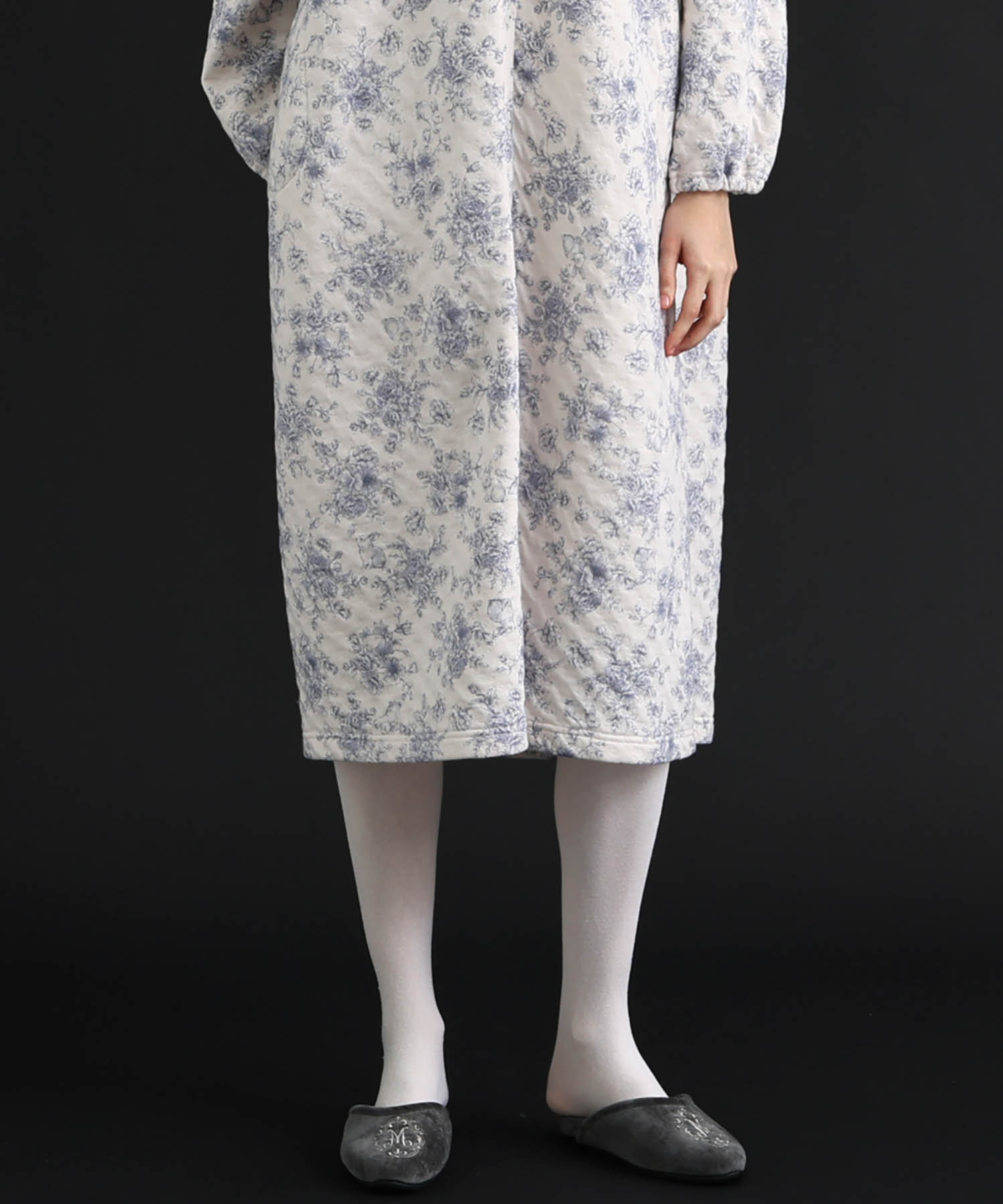 裏綿接結(綿入り)トワルドラパンワンピース_パジャマ&ルームウェア-ワンピース・ネグリジェ_ブルー_5