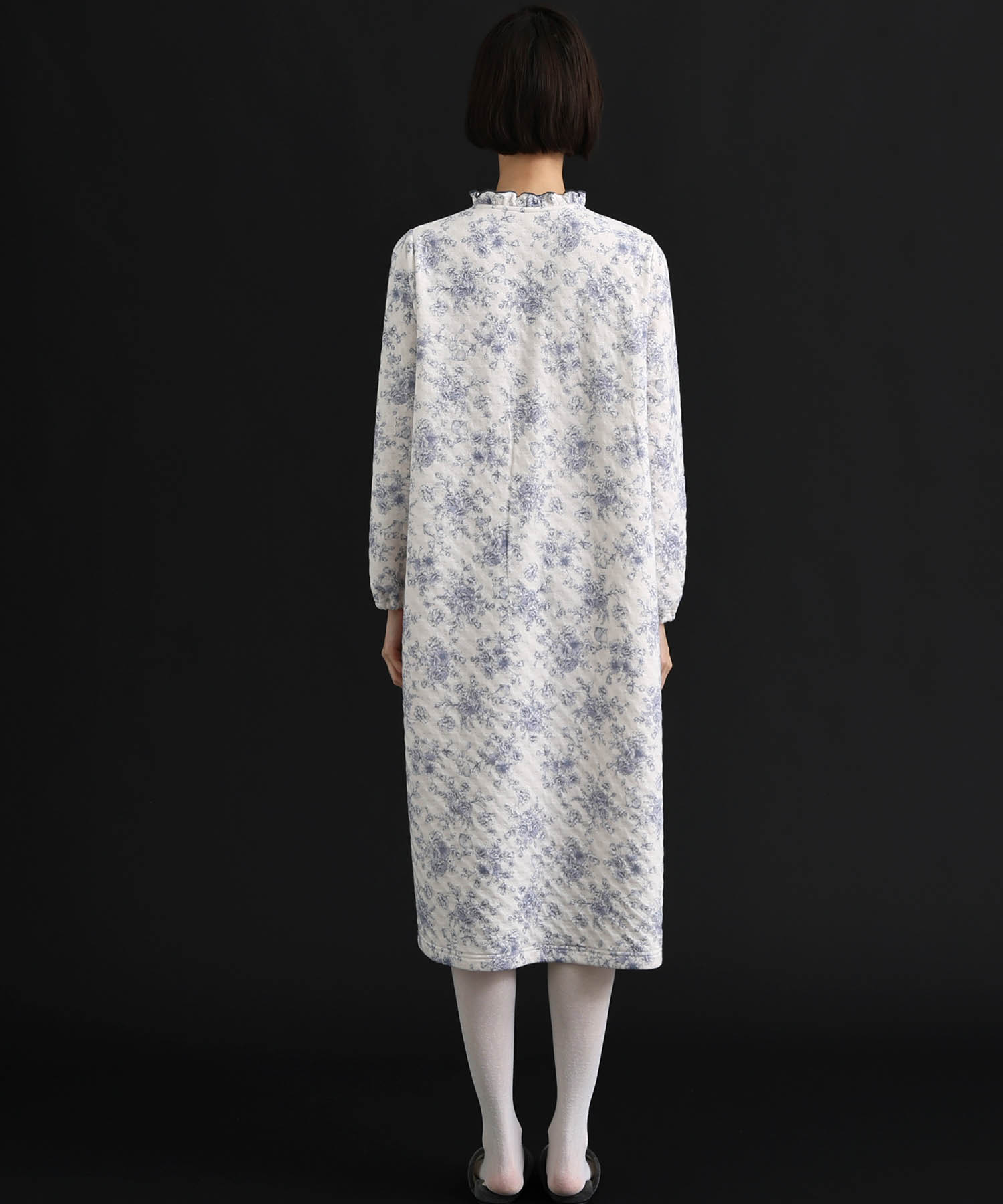 裏綿接結(綿入り)トワルドラパンワンピース_パジャマ&ルームウェア-ワンピース・ネグリジェ_ブルー_6