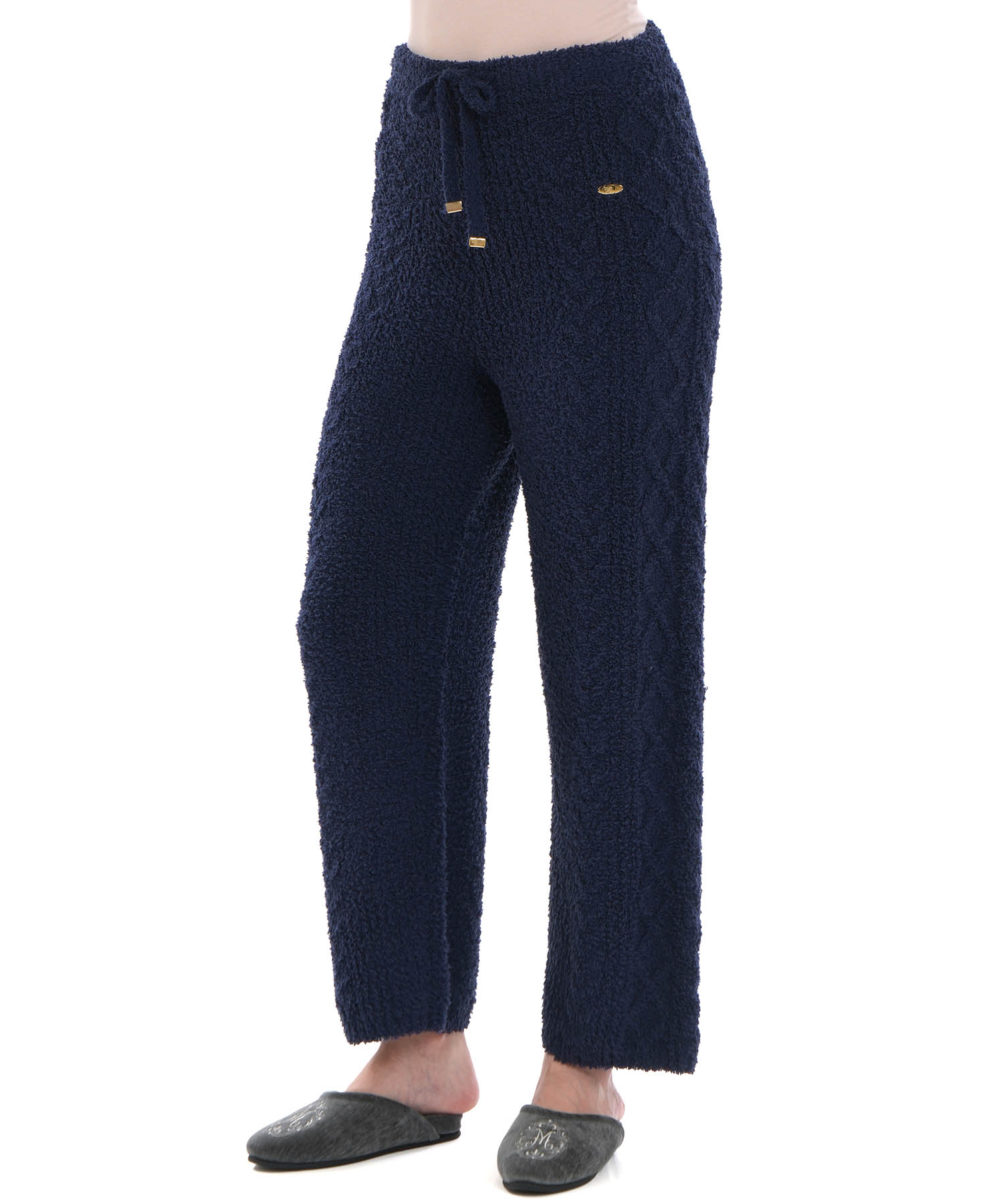 モールニットノエルリュバンボトムス_パジャマ&ルームウェア-ボトムス_ネイビー_0