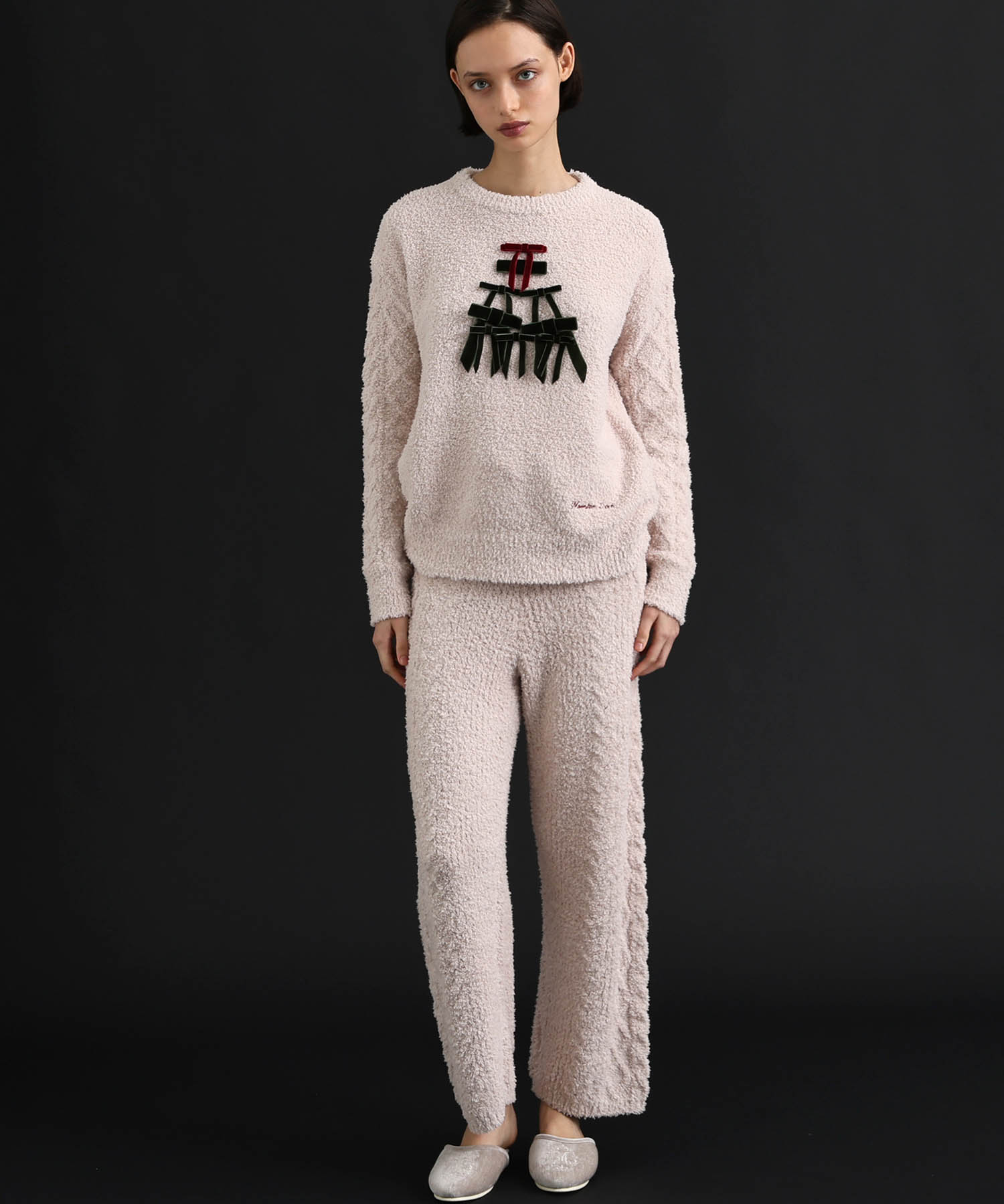 モールニットノエルリュバンボトムス_パジャマ&ルームウェア-ボトムス_ベージュ_5