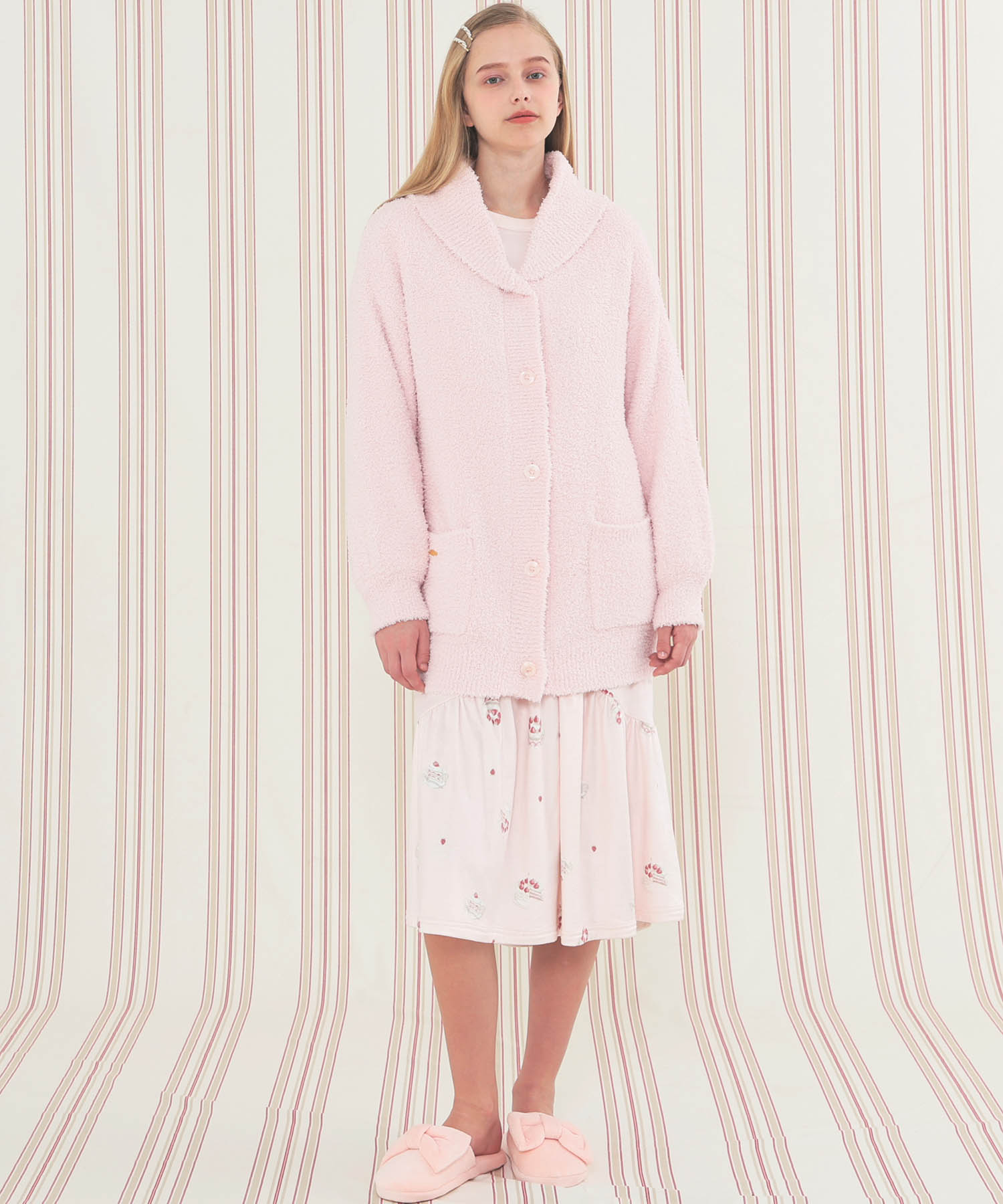 モールニットポップコーン＆ケーキカーディガン_パジャマ&ルームウェア-トップス-カーディガン・ガウン_ピンク_2