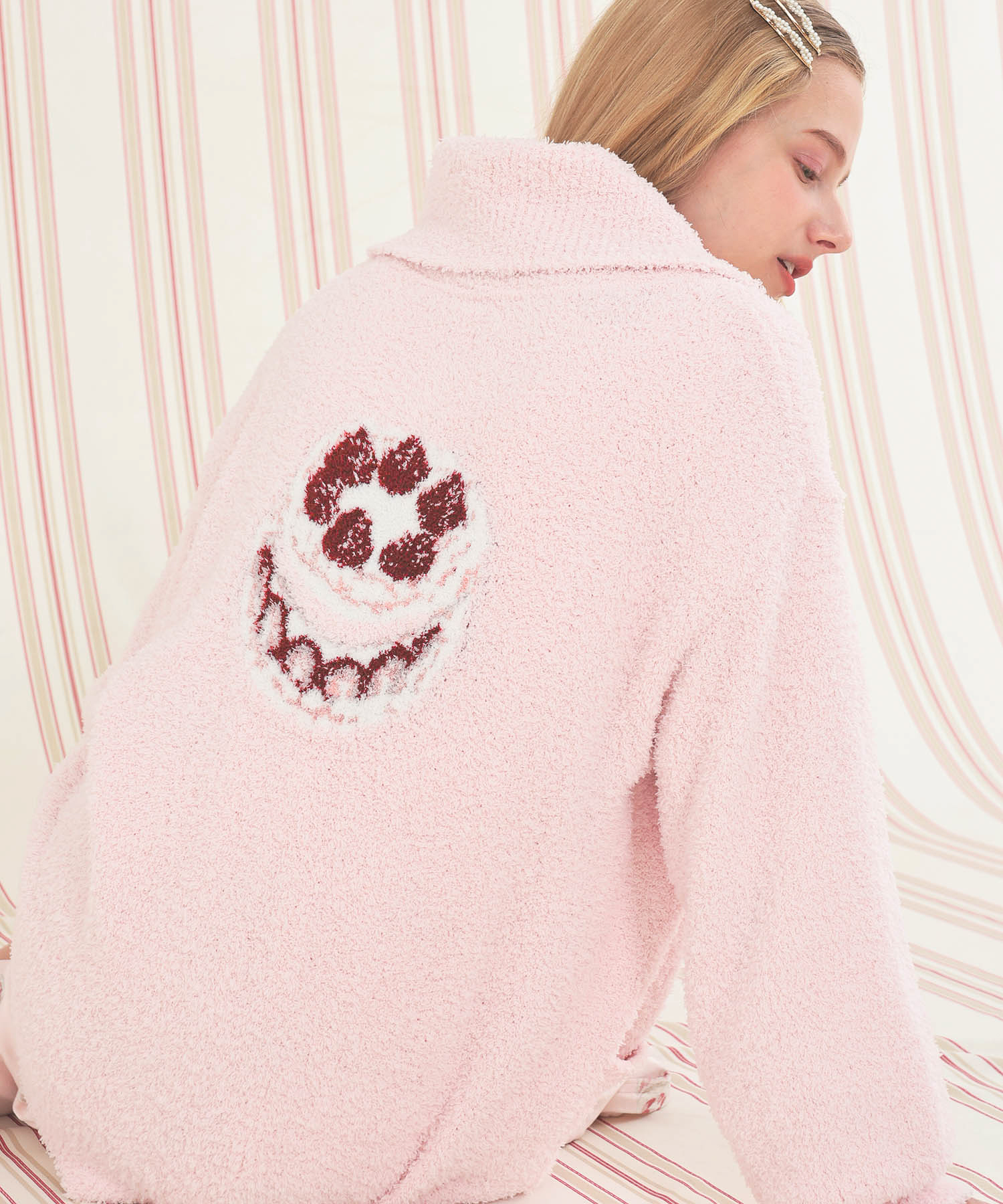 モールニットポップコーン＆ケーキカーディガン_パジャマ&ルームウェア-トップス-カーディガン・ガウン_ピンク_4