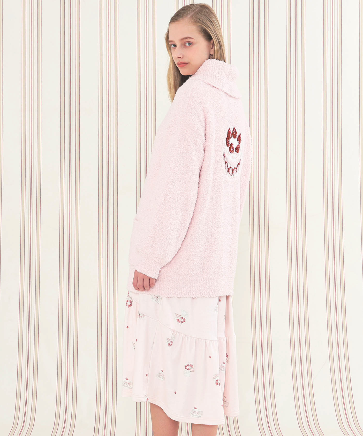 モールニットポップコーン＆ケーキカーディガン_パジャマ&ルームウェア-トップス-カーディガン・ガウン_ピンク_5