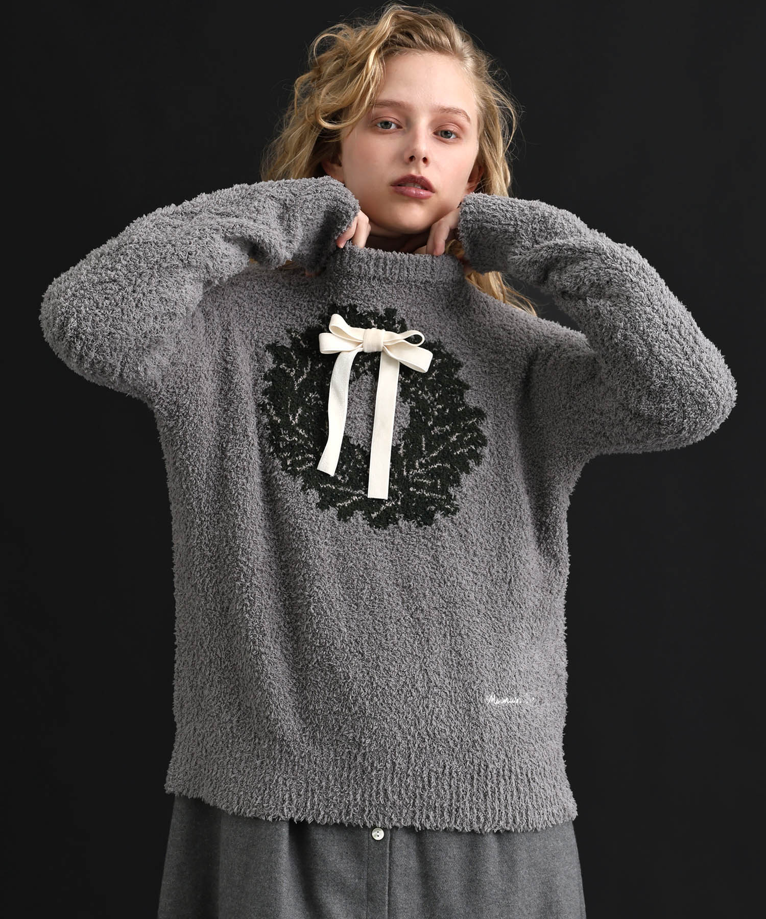 モールニットノエルリュバントップス_パジャマ&ルームウェア-トップス_グレー_1